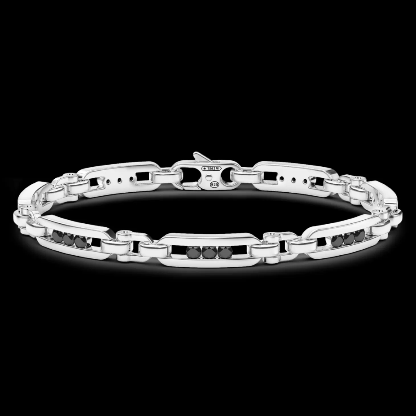 Zancan Gioielli Bracciale Zancan In Argento Con Targa E Pietre Nere.> Bracciali