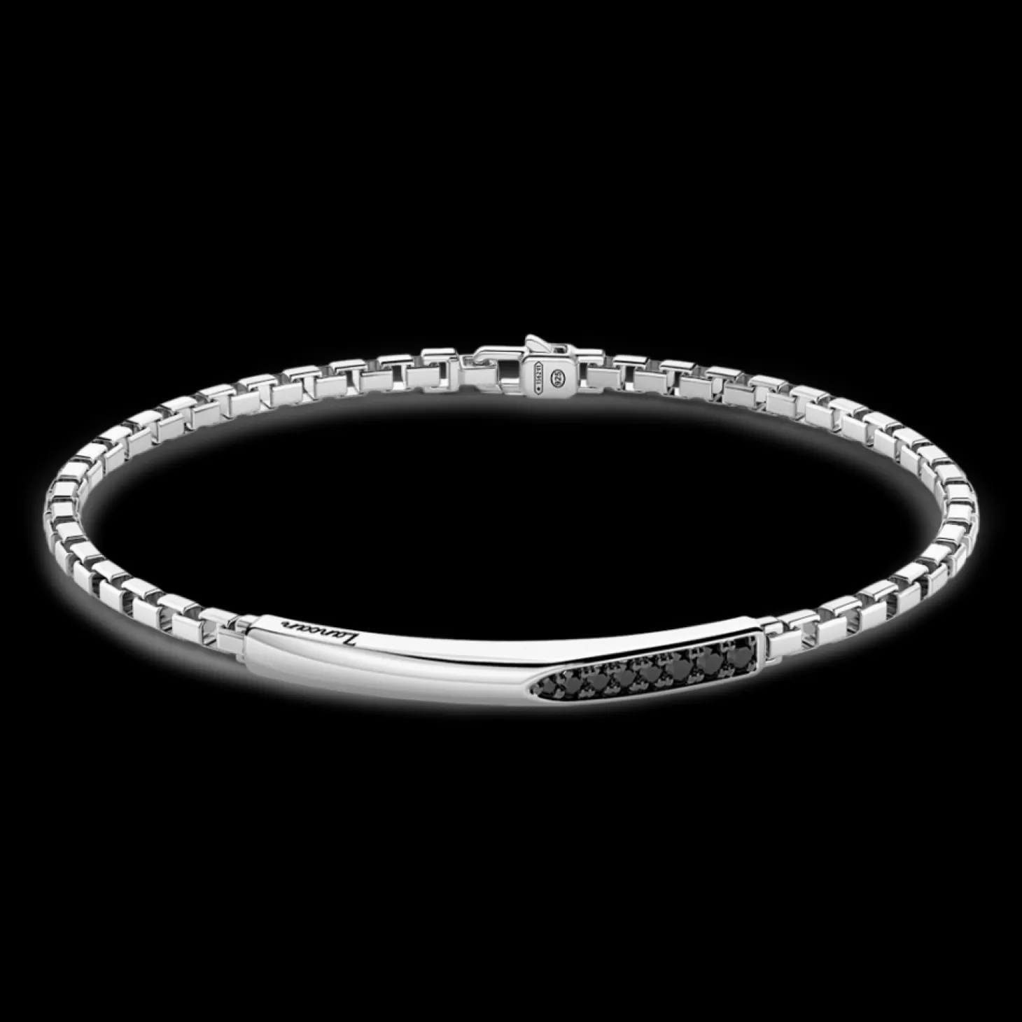 Zancan Gioielli Bracciale Zancan In Argento Con Targa E Pietre Nere.> Bracciali