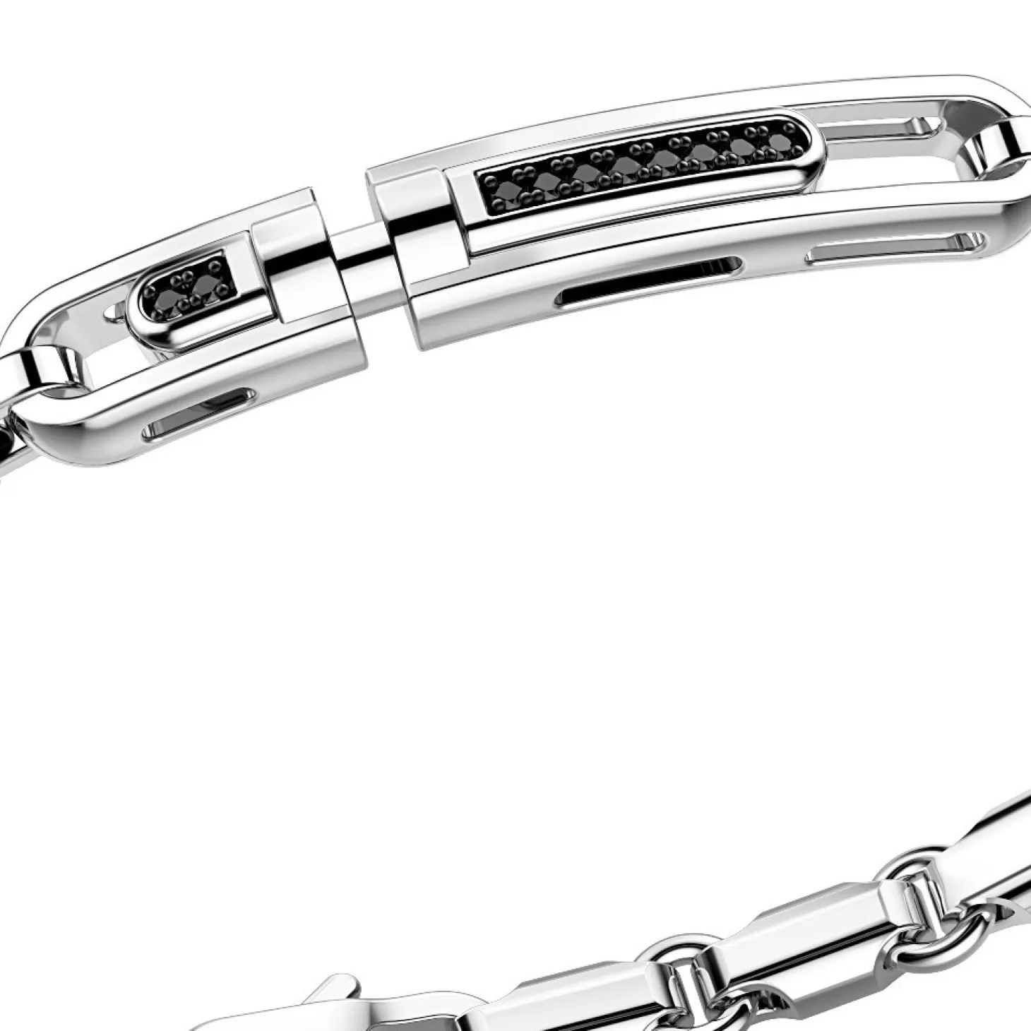 Zancan Gioielli Bracciale Zancan In Argento Con Targa E Pietre Nere.> Bracciali