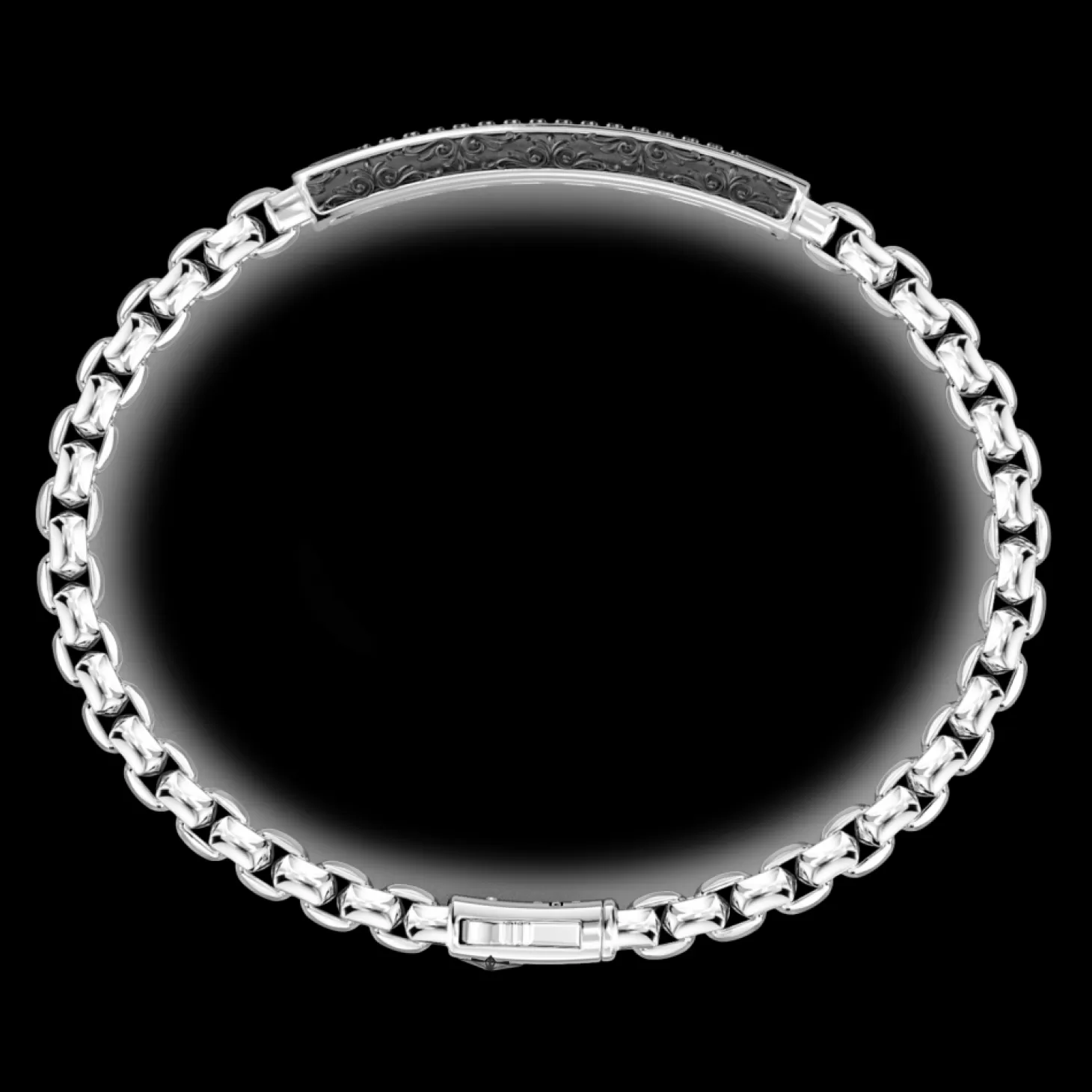 Zancan Gioielli Bracciale Zancan In Argento Con Targa E Pietre Nere.> Bracciali