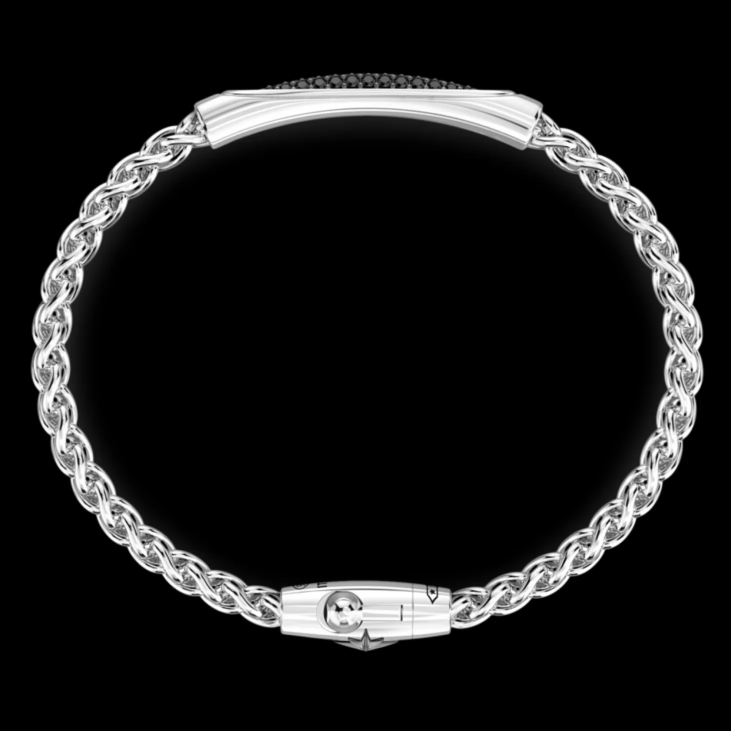 Zancan Gioielli Bracciale Zancan In Argento Con Targa E Pietre Nere.> Bracciali