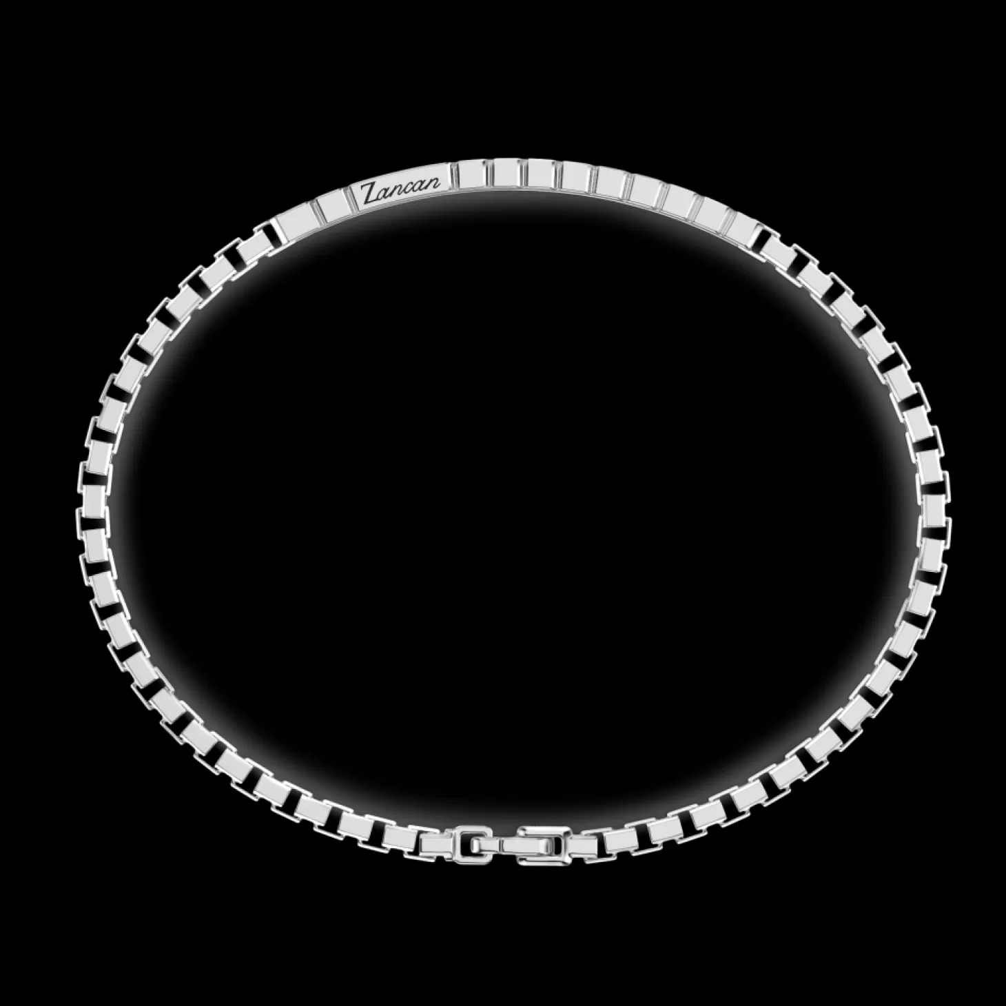 Zancan Gioielli Bracciale Zancan In Argento Con Targa E Pietre Nere.> Bracciali