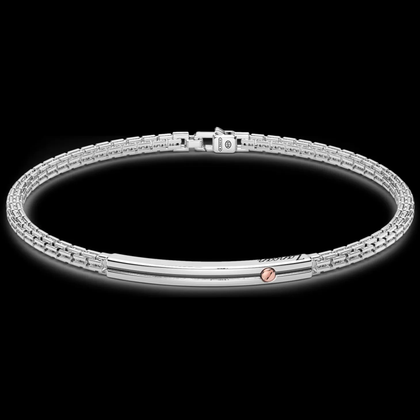 Zancan Gioielli Bracciale Zancan In Argento Con Vite In Oro Rosa Su Targa.> Bracciali