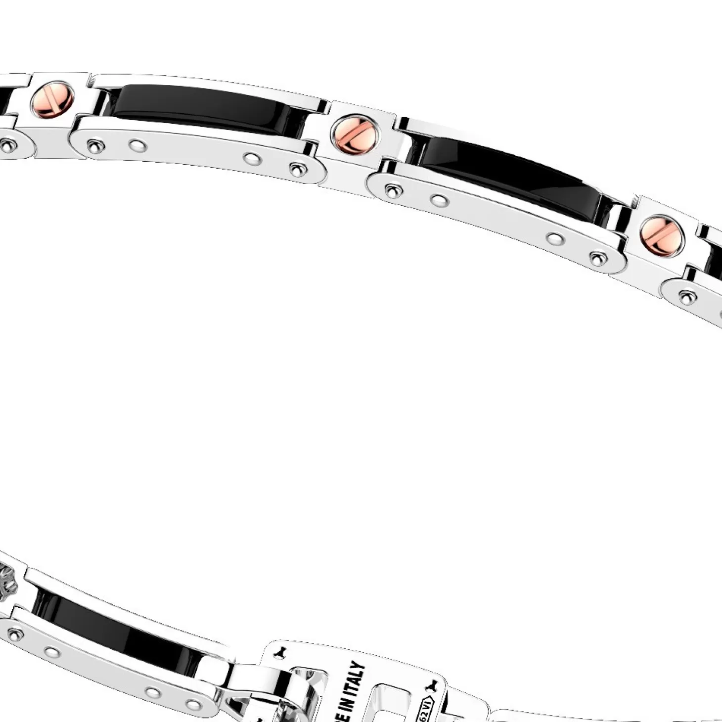 Zancan Gioielli Bracciale Zancan In Argento E Ceramica Con Viti In Oro Rosa.> Bracciali