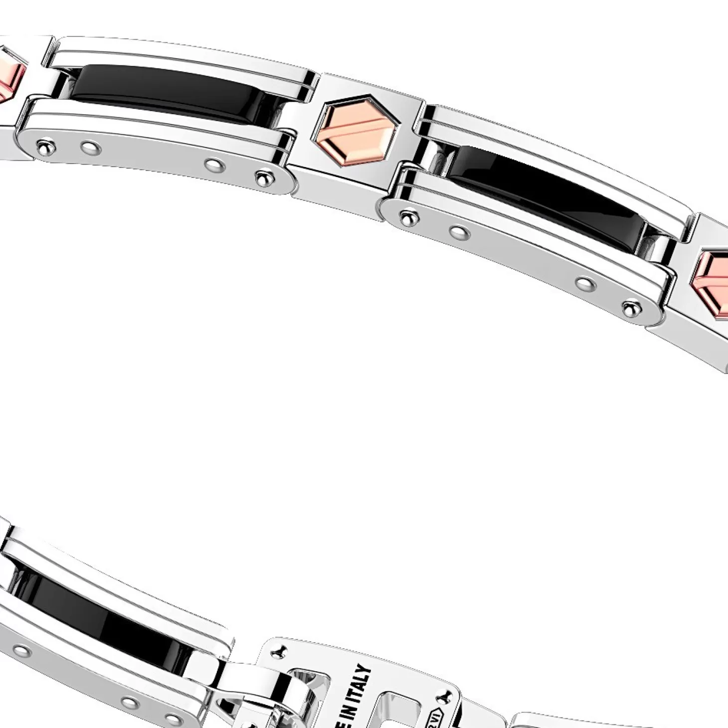 Zancan Gioielli Bracciale Zancan In Argento E Ceramica Con Viti In Oro Rosa.> Bracciali