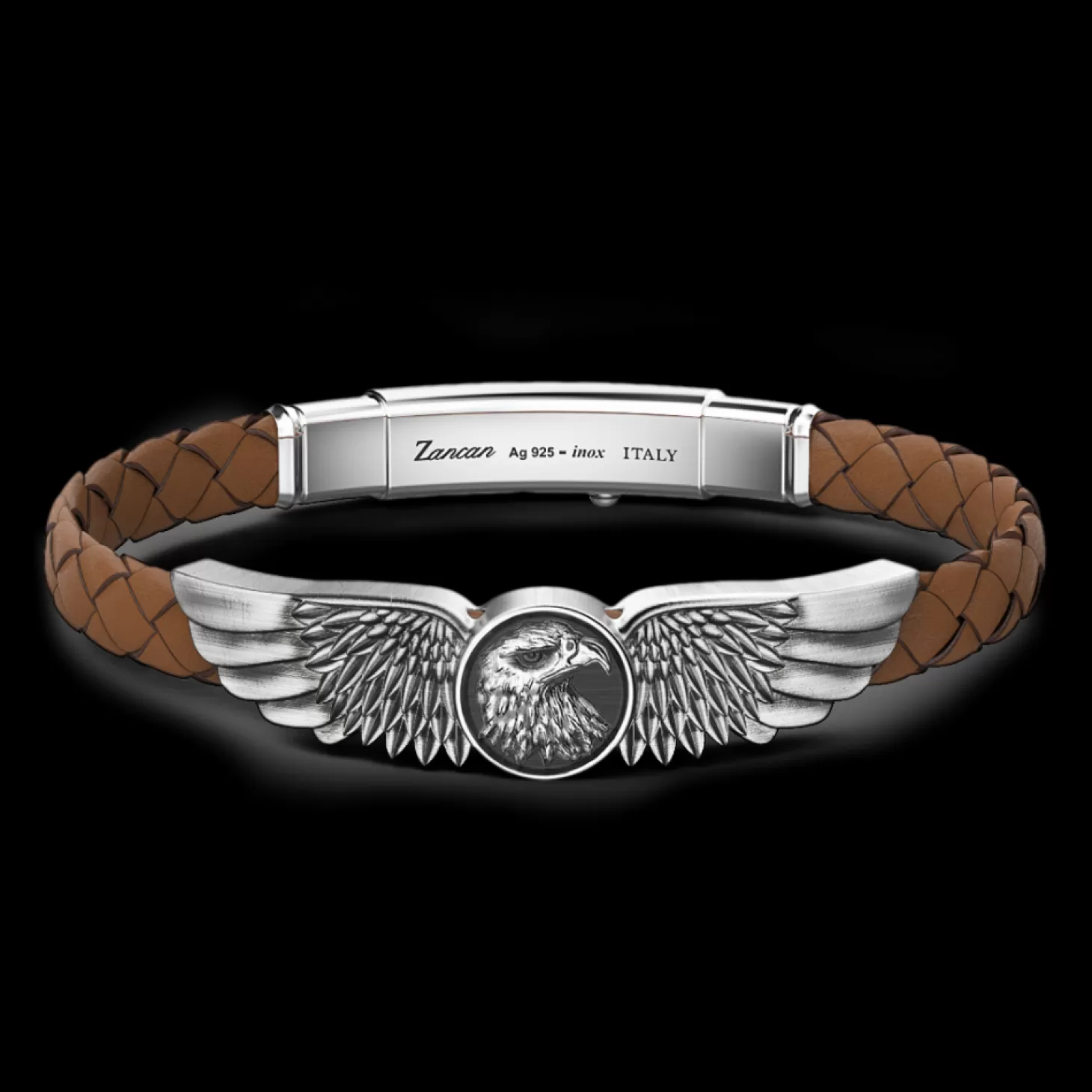 Zancan Gioielli Bracciale Zancan In Argento E Pelle Con Aquila.> Bracciali