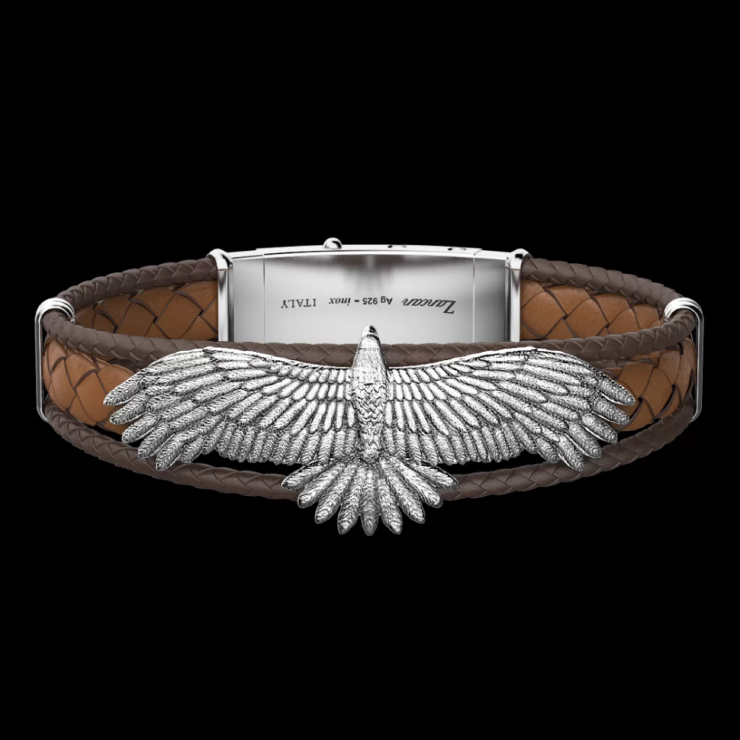 Zancan Gioielli Bracciale Zancan In Argento E Pelle Con Aquila.> Bracciali