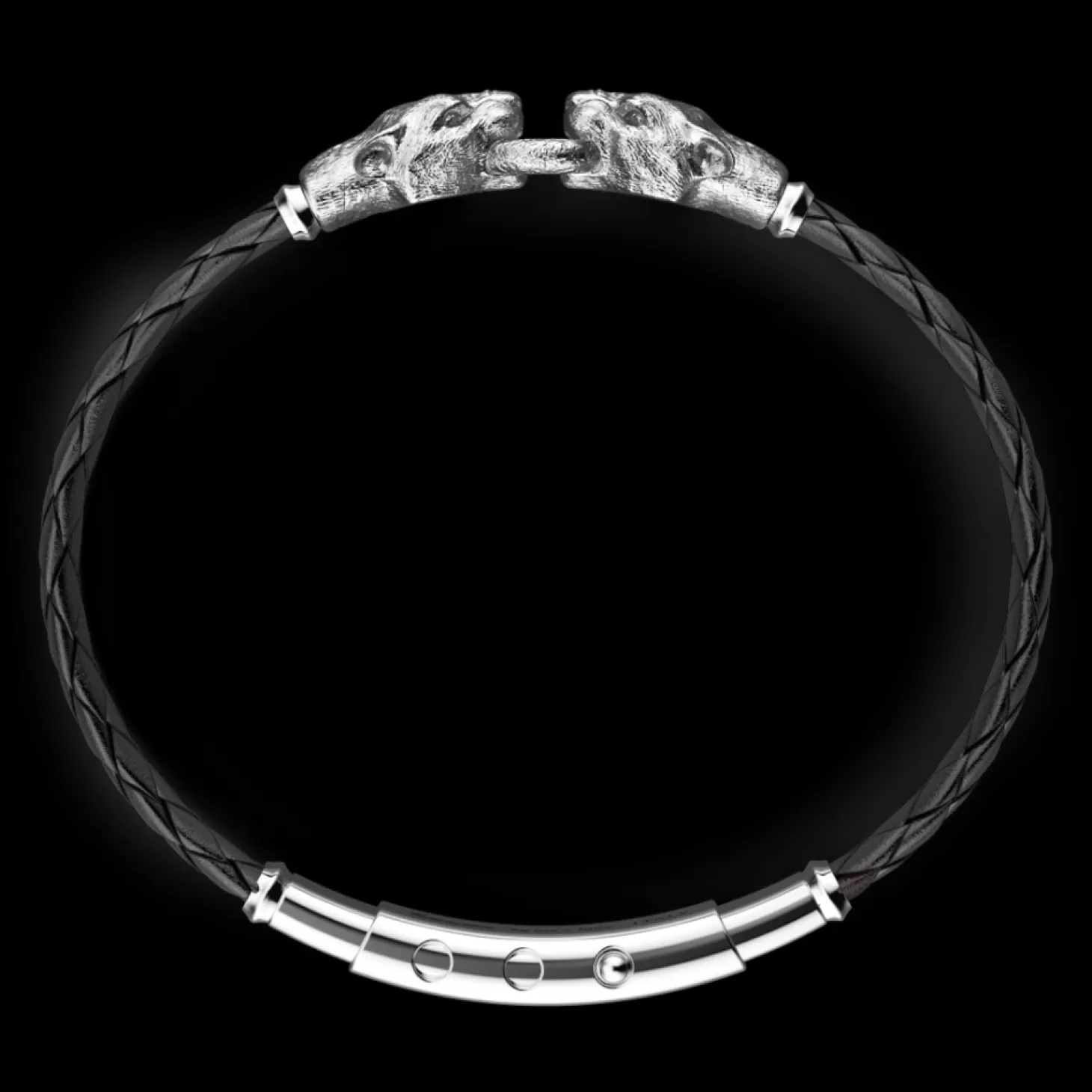 Zancan Gioielli Bracciale Zancan In Argento E Pelle Con Pantere.> Bracciali