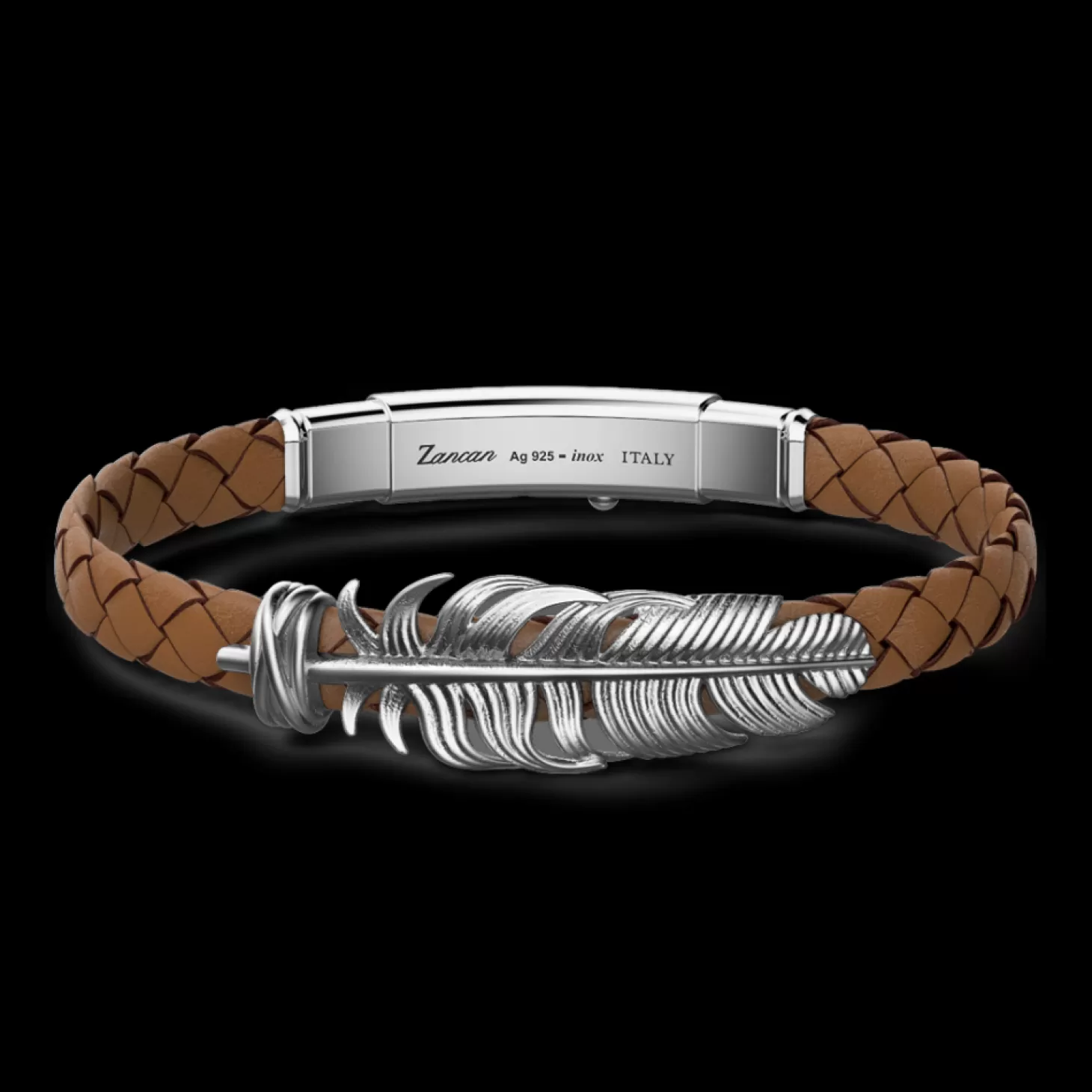 Zancan Gioielli Bracciale Zancan In Argento E Pelle Con Piuma.> Bracciali
