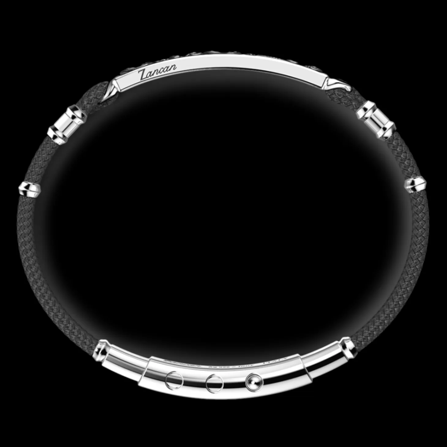Zancan Gioielli Bracciale Zancan In Argento, Kevlar E Pietre Nere.> Bracciali