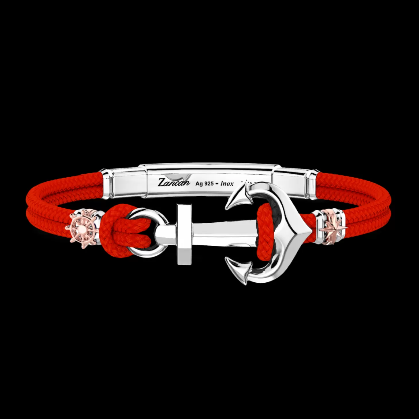 Zancan Gioielli Bracciale Zancan In Kevlar Con Ancora.> Bracciali