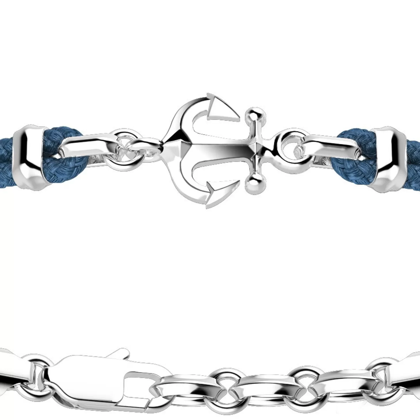 Zancan Gioielli Bracciale Zancan In Kevlar Con Ancora In Argento.> Bracciali