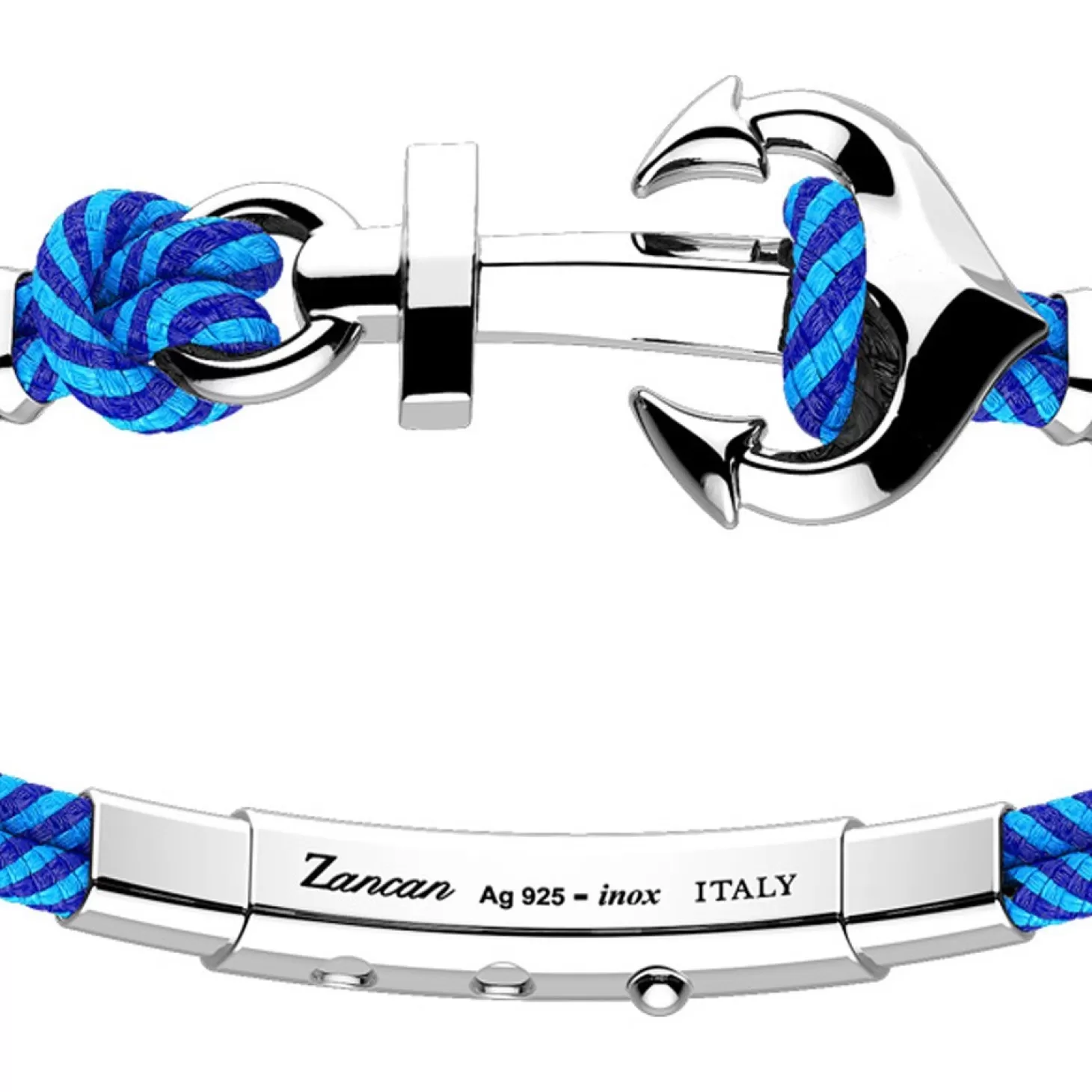 Zancan Gioielli Bracciale Zancan In Kevlar Con Ancora In Argento.> Bracciali