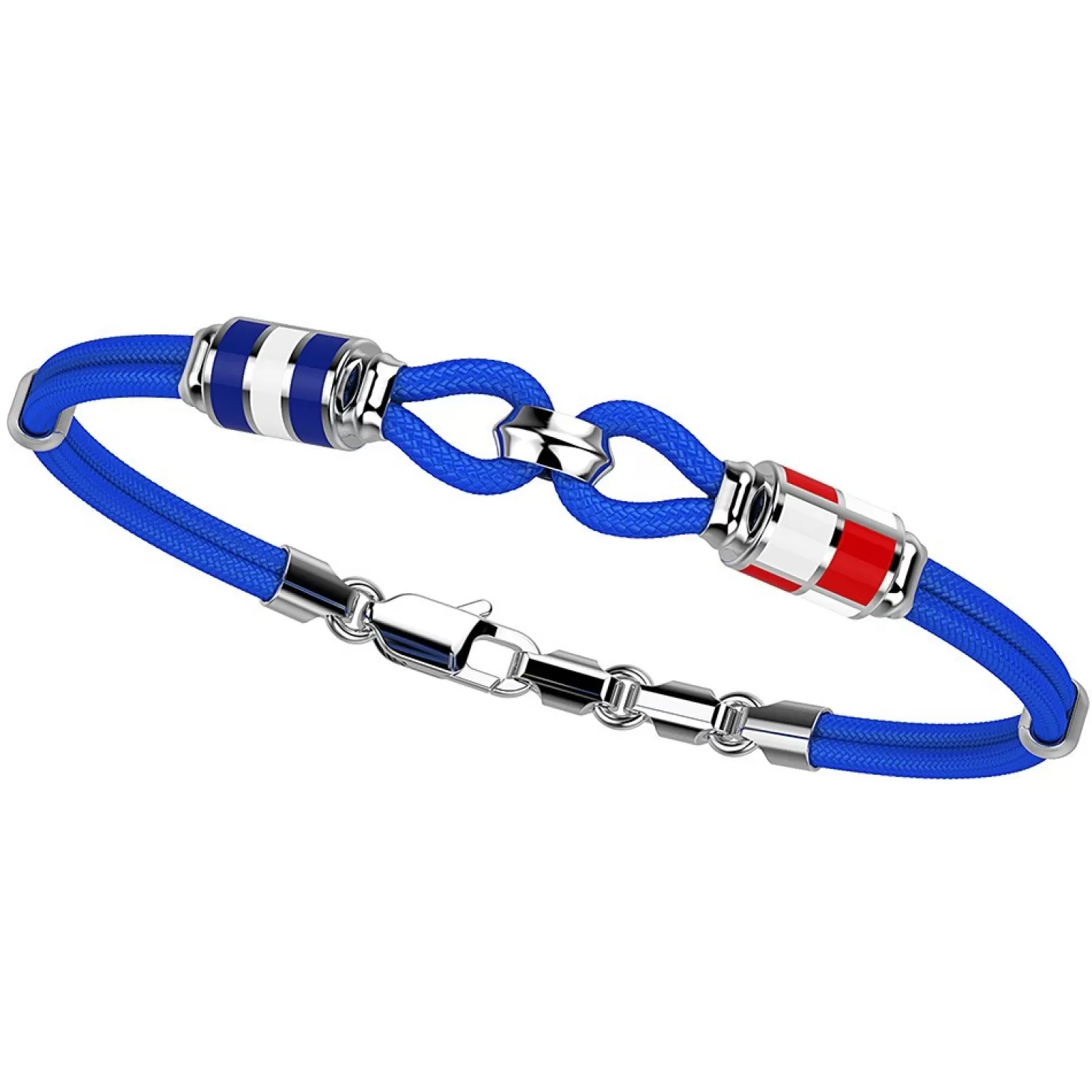 Zancan Gioielli Bracciale Zancan In Kevlar Con Asola E Bandiere Nautiche In Argento.> Bracciali