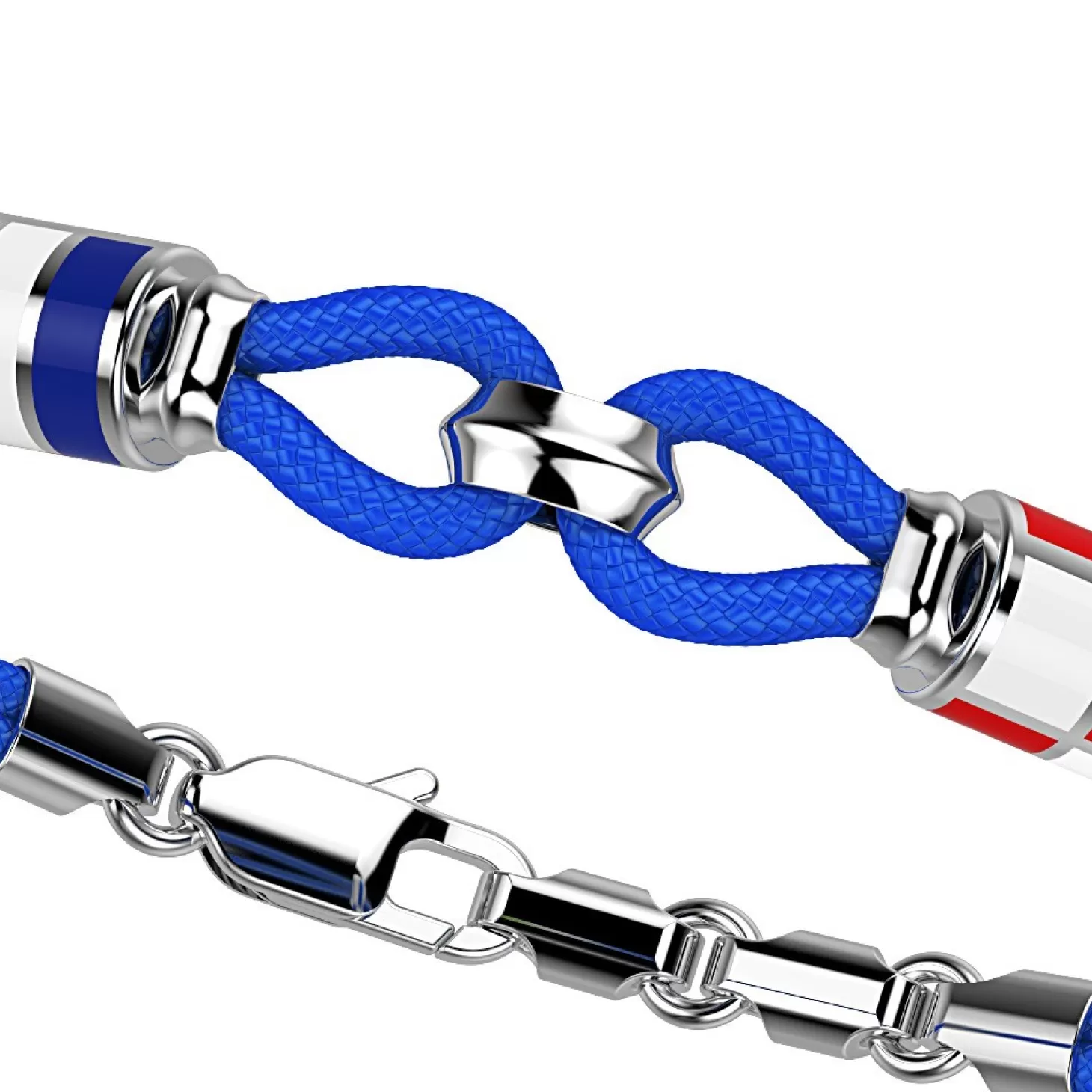 Zancan Gioielli Bracciale Zancan In Kevlar Con Asola E Bandiere Nautiche In Argento.> Bracciali