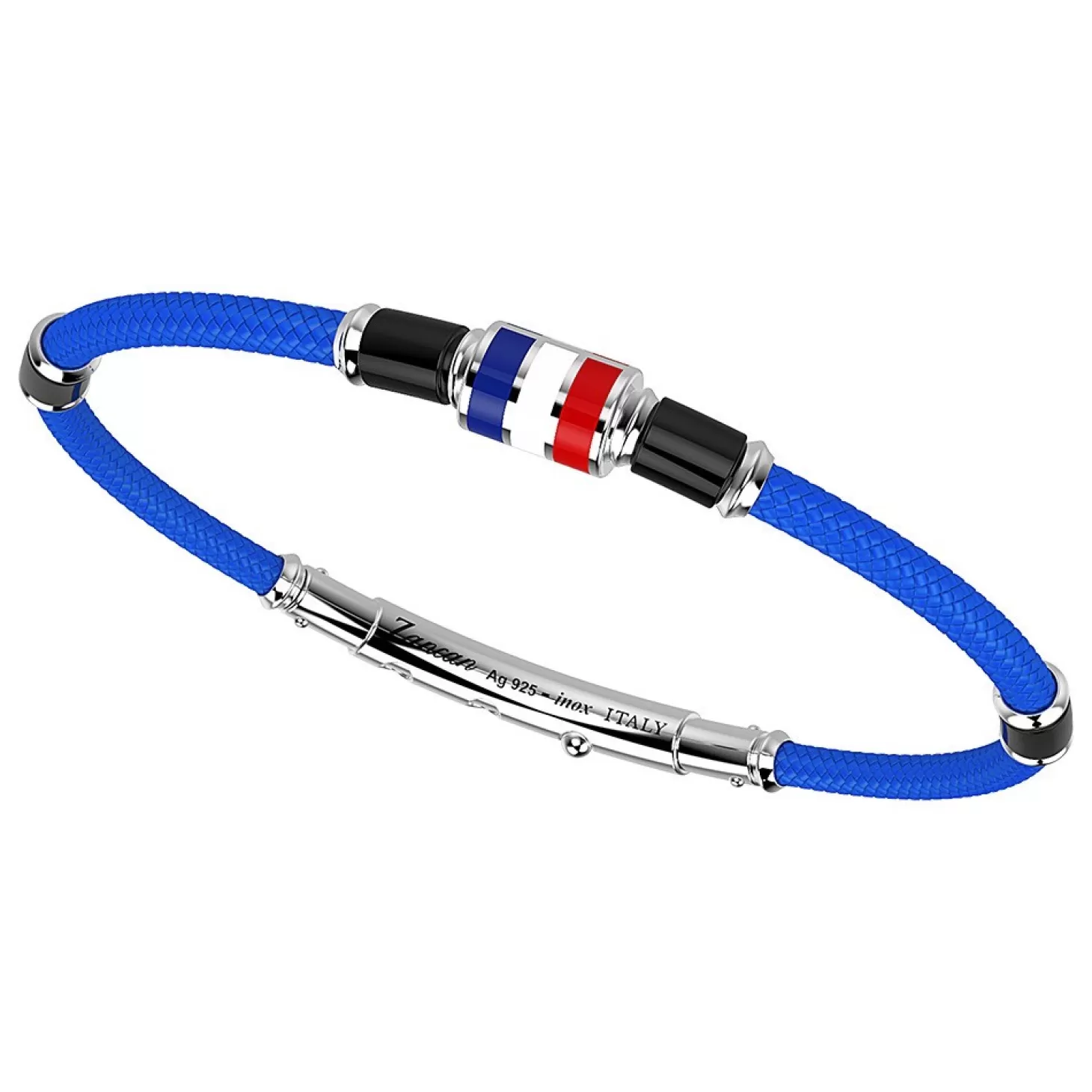 Zancan Gioielli Bracciale Zancan In Kevlar Con Bandiera Nautica In Argento Smaltata.> Bracciali