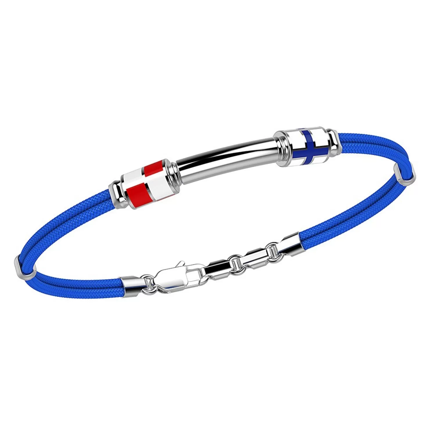 Zancan Gioielli Bracciale Zancan In Kevlar Con Bandiere Nautiche E Targa In Argento.> Bracciali
