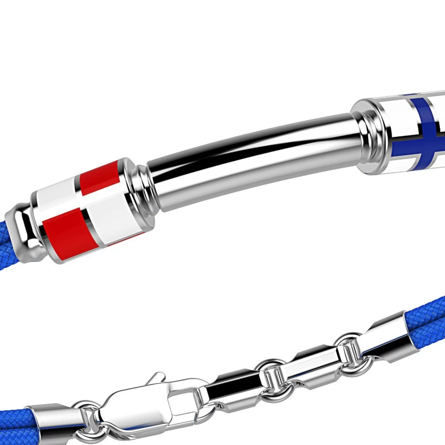 Zancan Gioielli Bracciale Zancan In Kevlar Con Bandiere Nautiche E Targa In Argento.> Bracciali