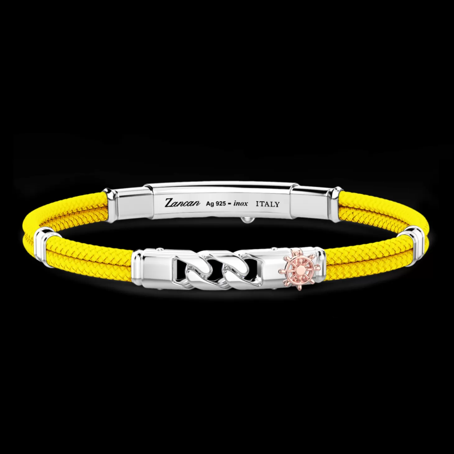 Zancan Gioielli Bracciale Zancan In Kevlar Con Maglia Grumette.> Bracciali