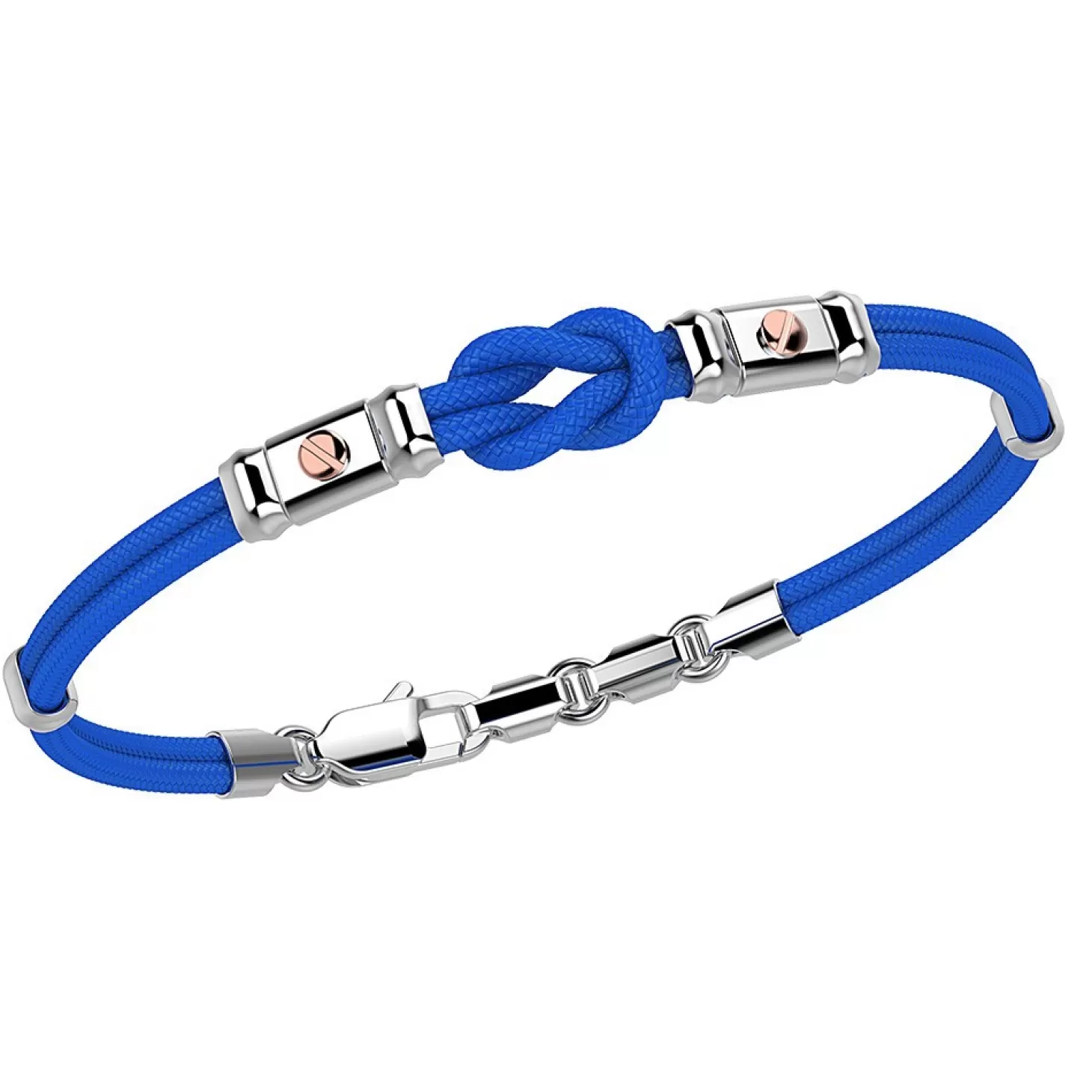 Zancan Gioielli Bracciale Zancan In Kevlar Con Nodo Nautico E Viti In Oro Rosa.> Bracciali