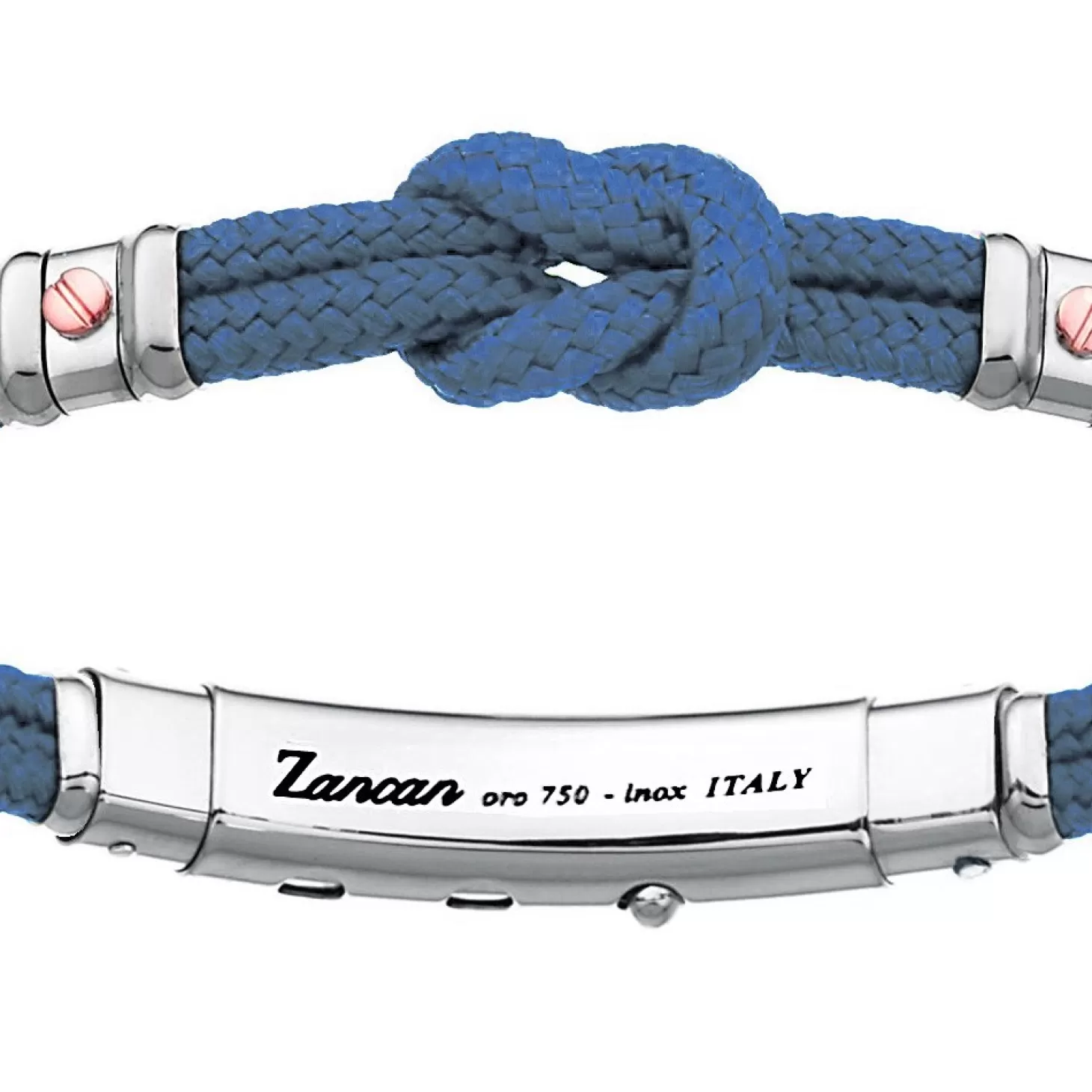 Zancan Gioielli Bracciale Zancan In Kevlar Con Nodo Nautico E Viti In Oro Rosa.> Bracciali