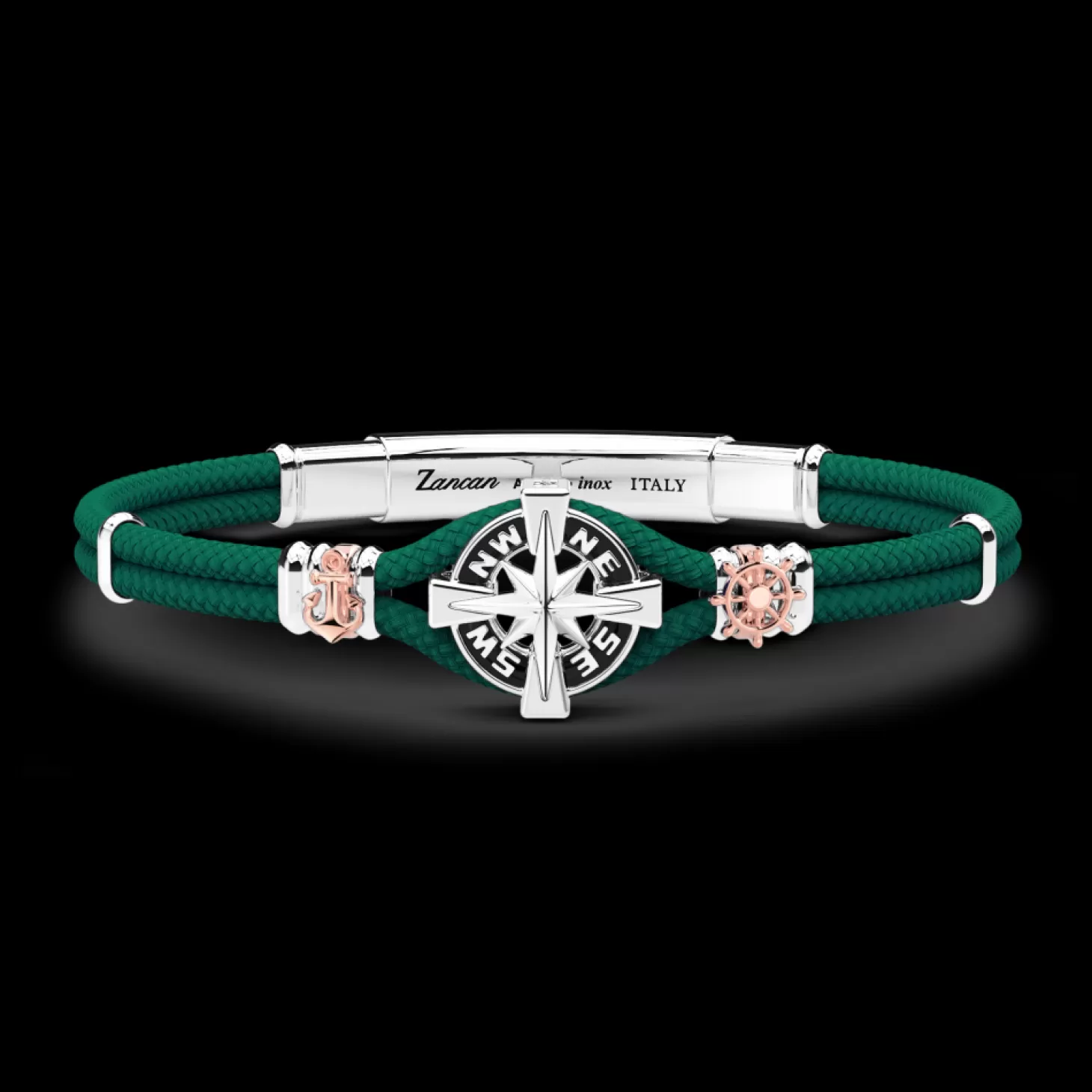 Zancan Gioielli Bracciale Zancan In Kevlar Con Rosa Dei Venti.> Bracciali