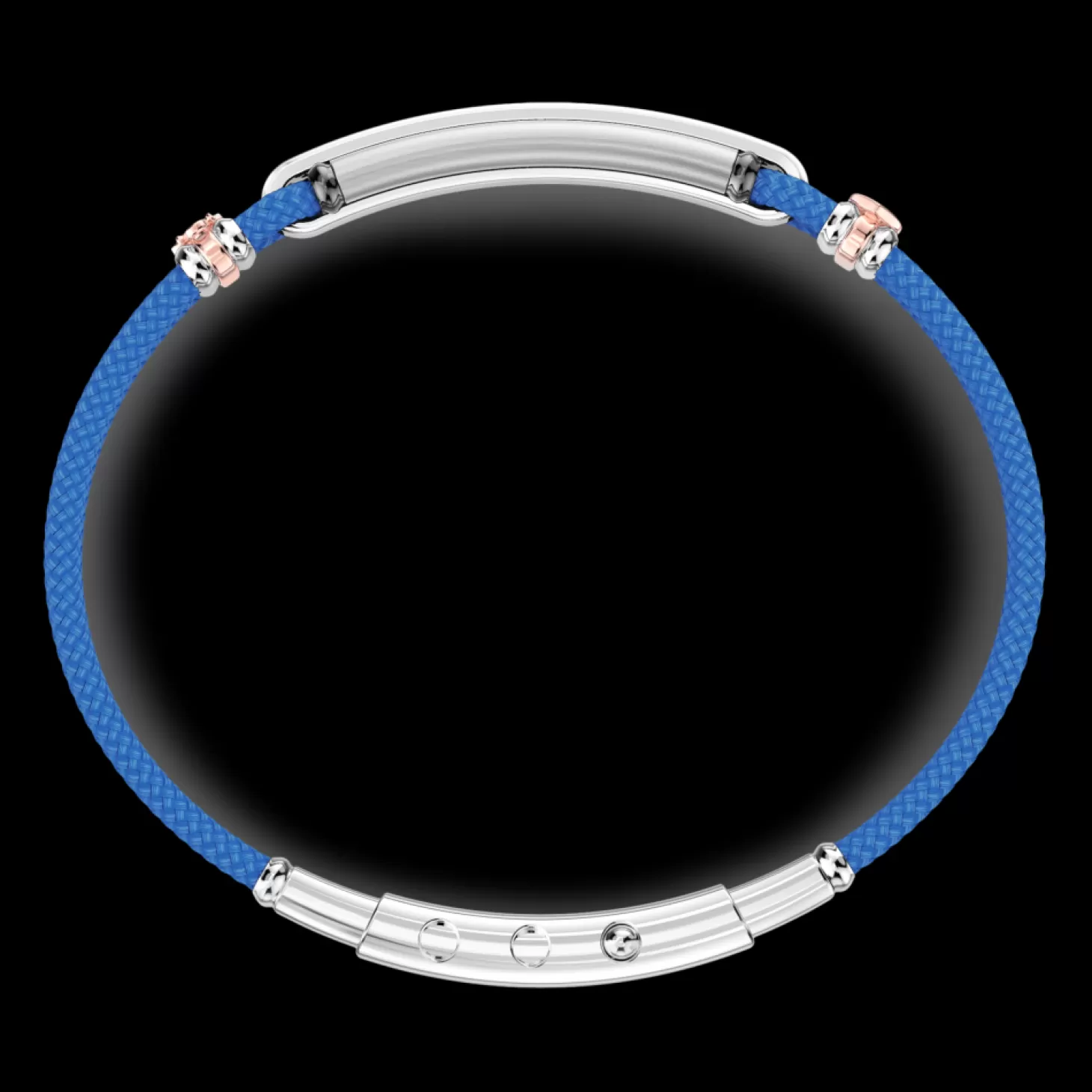 Zancan Gioielli Bracciale Zancan In Kevlar Con Targa E Pietre Nere.> Bracciali