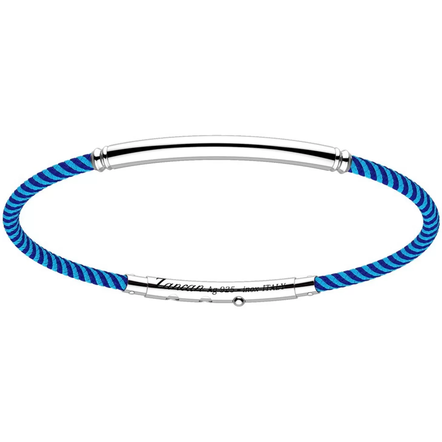 Zancan Gioielli Bracciale Zancan In Kevlar Con Targa In Argento.> Bracciali
