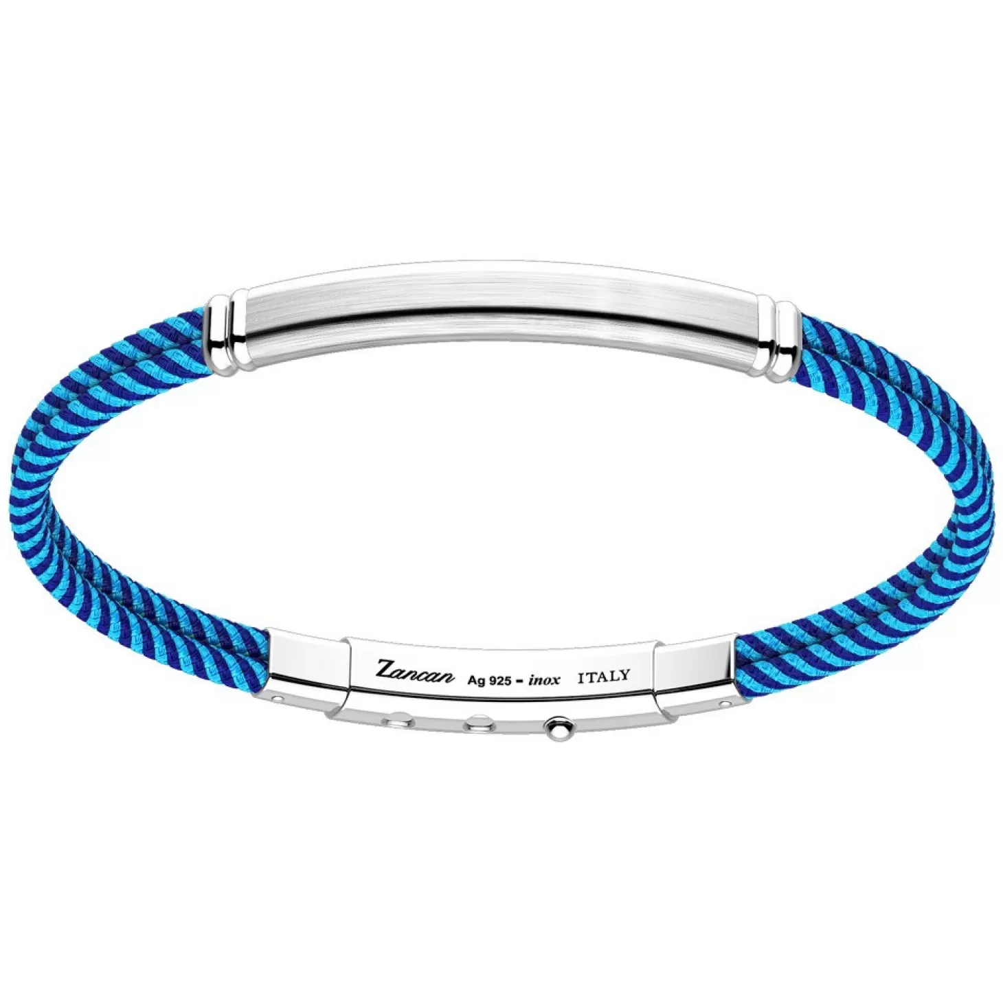 Zancan Gioielli Bracciale Zancan In Kevlar Con Targa In Argento.> Bracciali