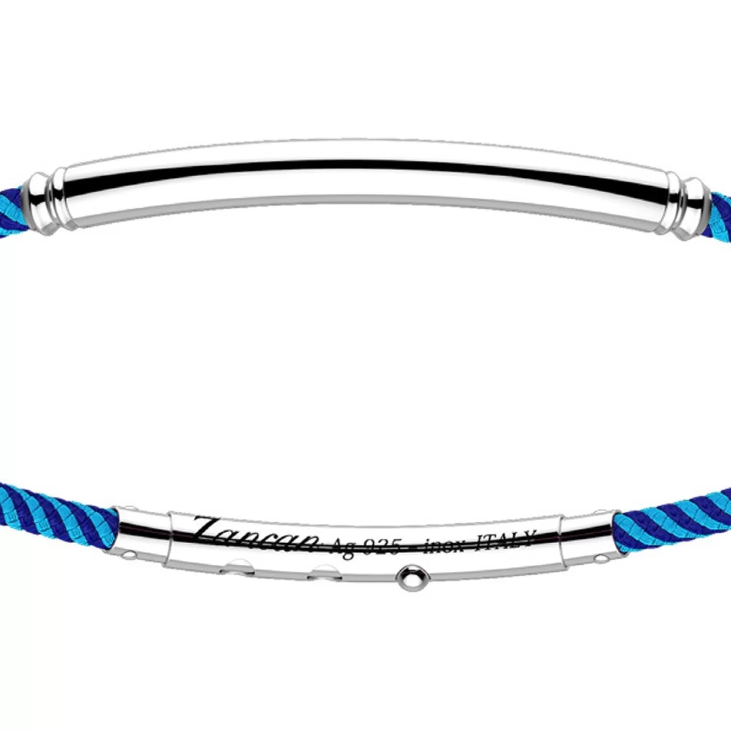 Zancan Gioielli Bracciale Zancan In Kevlar Con Targa In Argento.> Bracciali