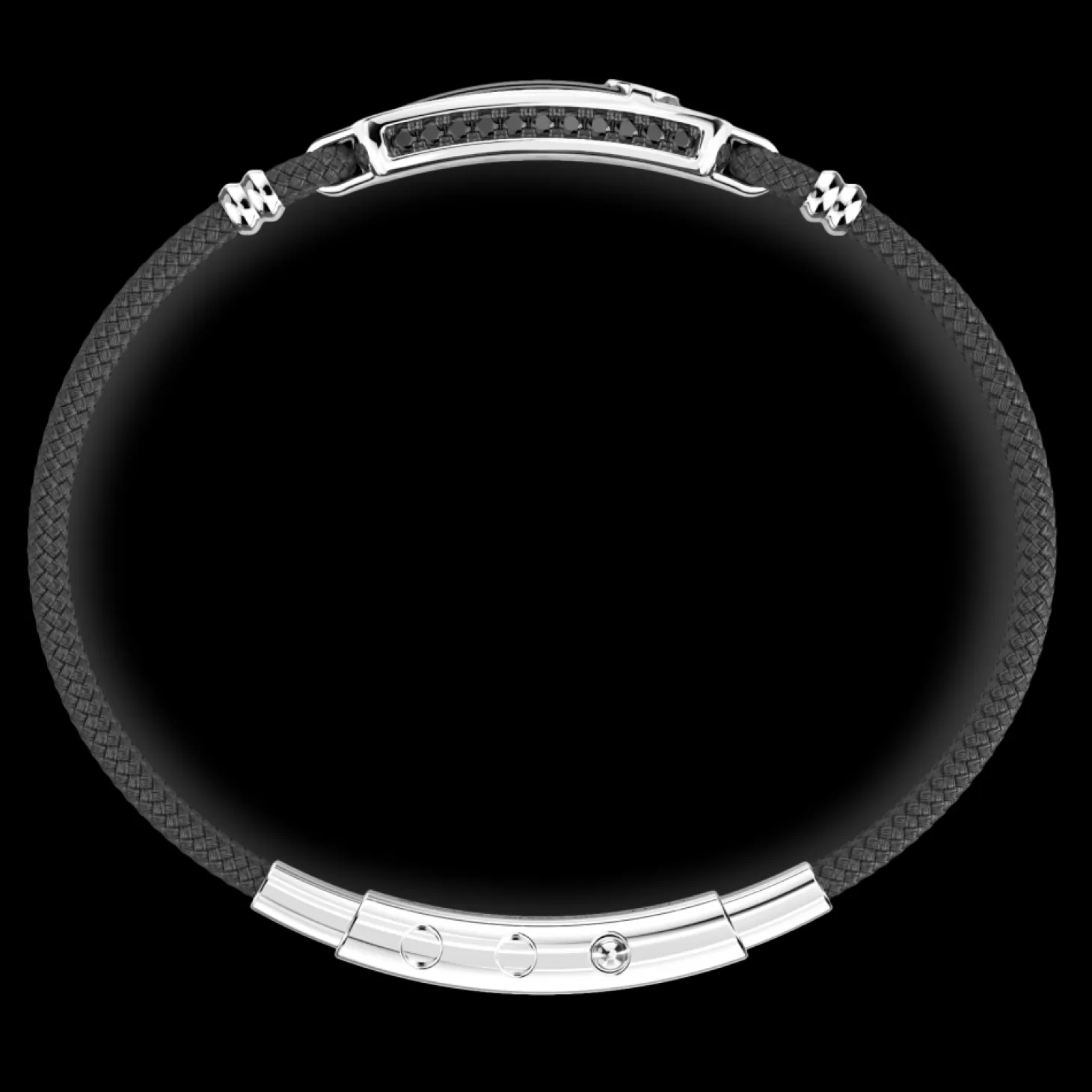Zancan Gioielli Bracciale Zancan In Kevlar Con Targa In Argento.> Bracciali