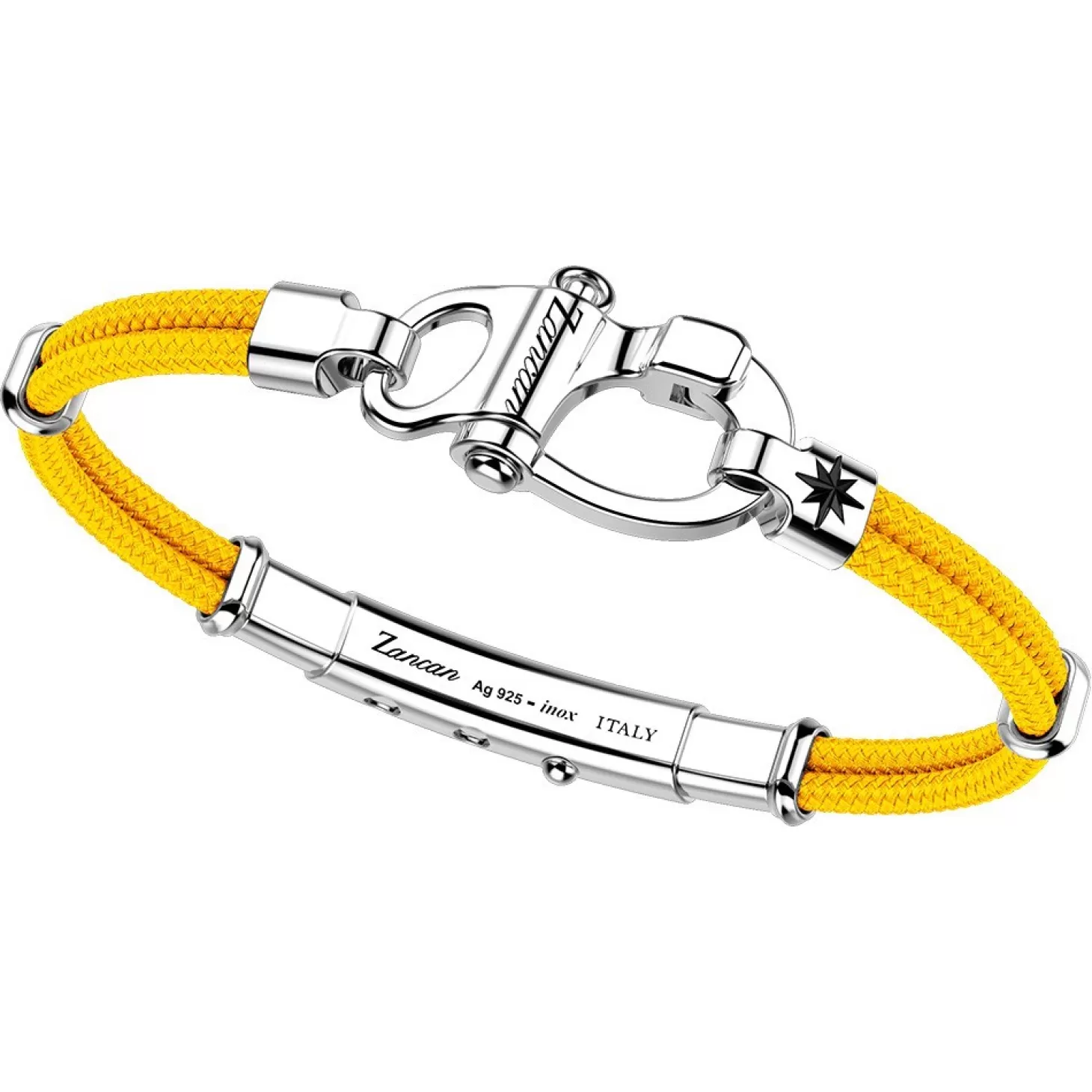 Zancan Gioielli Bracciale Zancan In Kevlare Con Gancio Nautico In Argento.> Bracciali