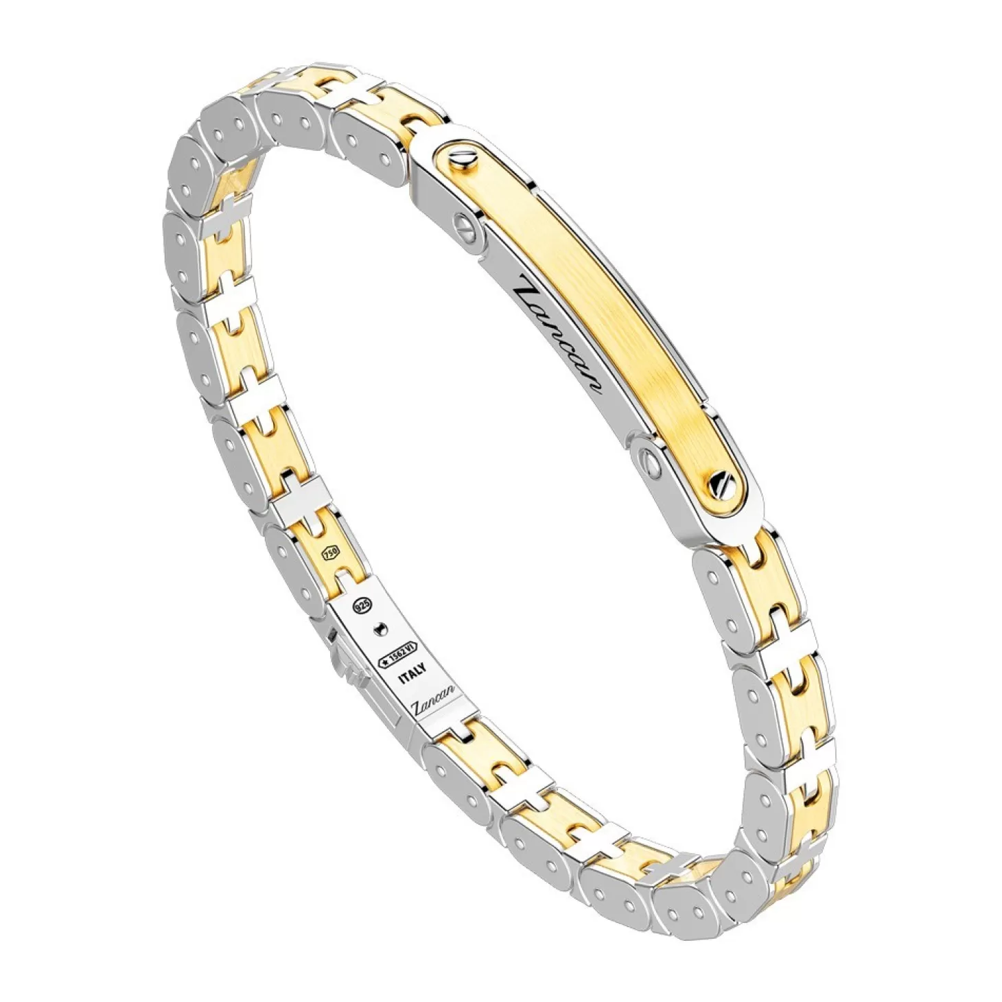 Zancan Gioielli Bracciale Zancan In Oro 18K Ed Argento Con Targa.> Bracciali