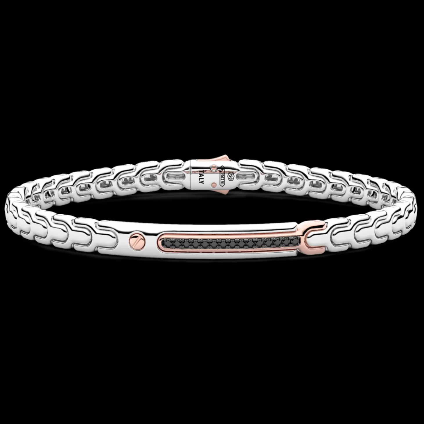 Zancan Gioielli Bracciale Zancan In Oro 18Kt Con Targa E Diamanti Neri.> Bracciali