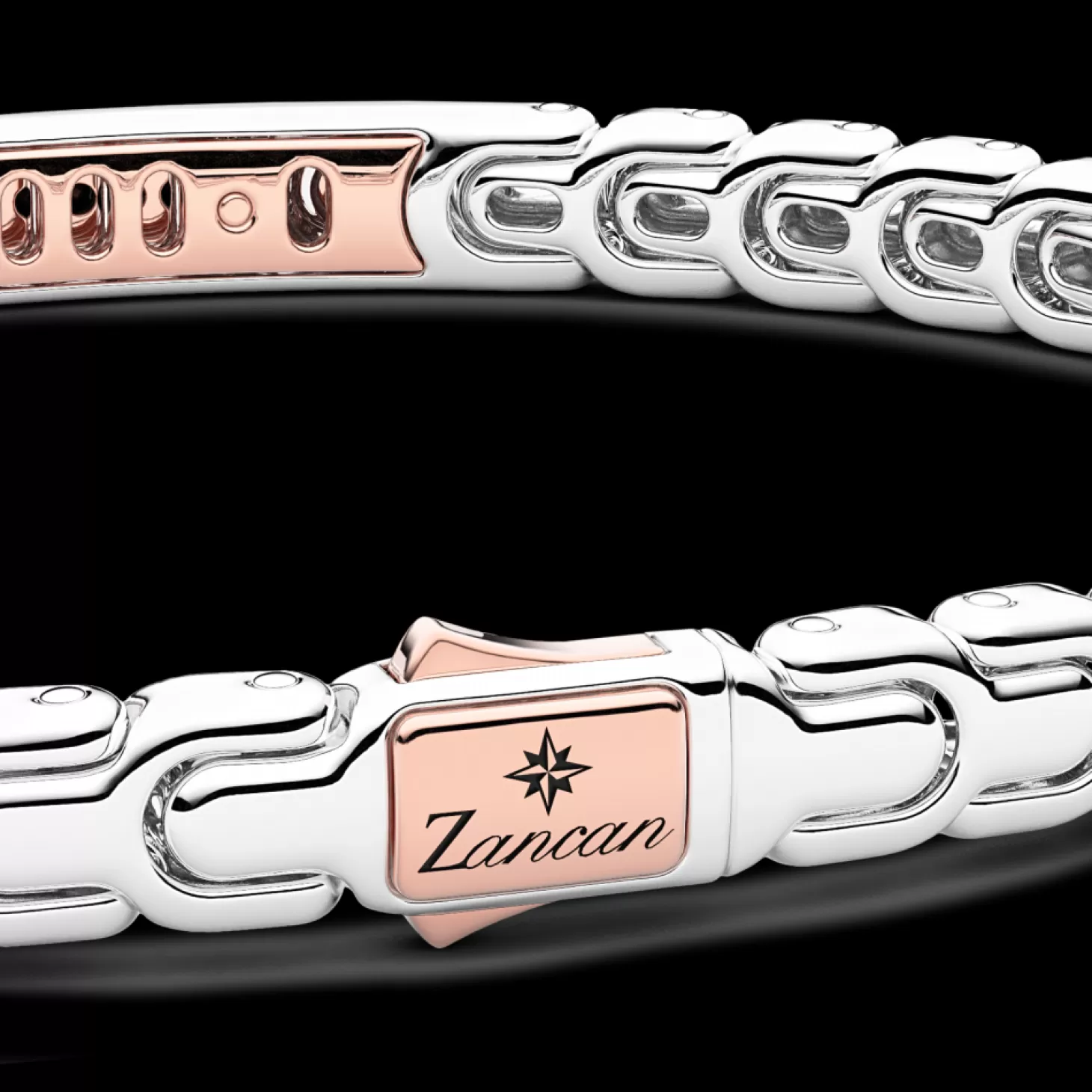 Zancan Gioielli Bracciale Zancan In Oro 18Kt Con Targa E Diamanti Neri.> Bracciali