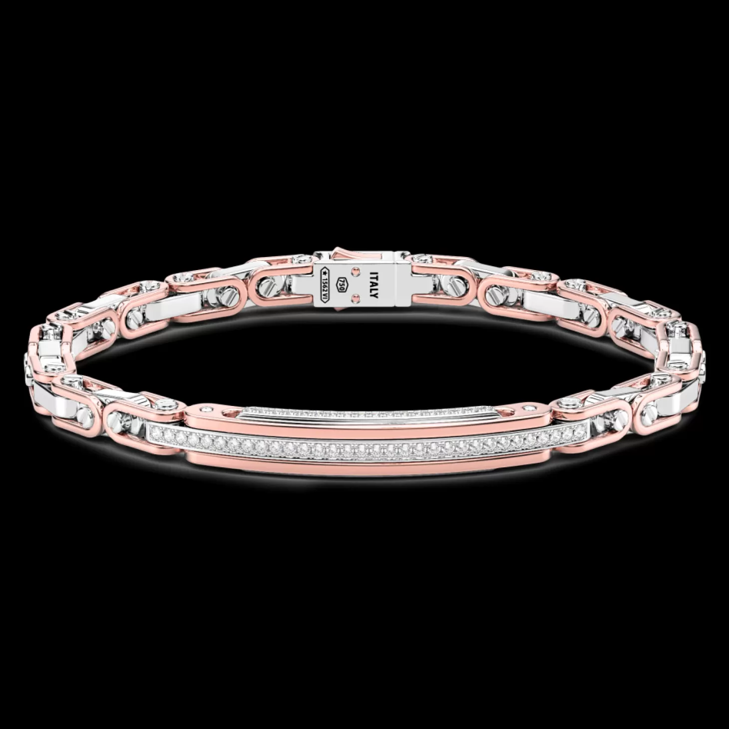 Zancan Gioielli Bracciale Zancan In Oro 18Kt E Diamanti Con Targa Centrale.> Bracciali
