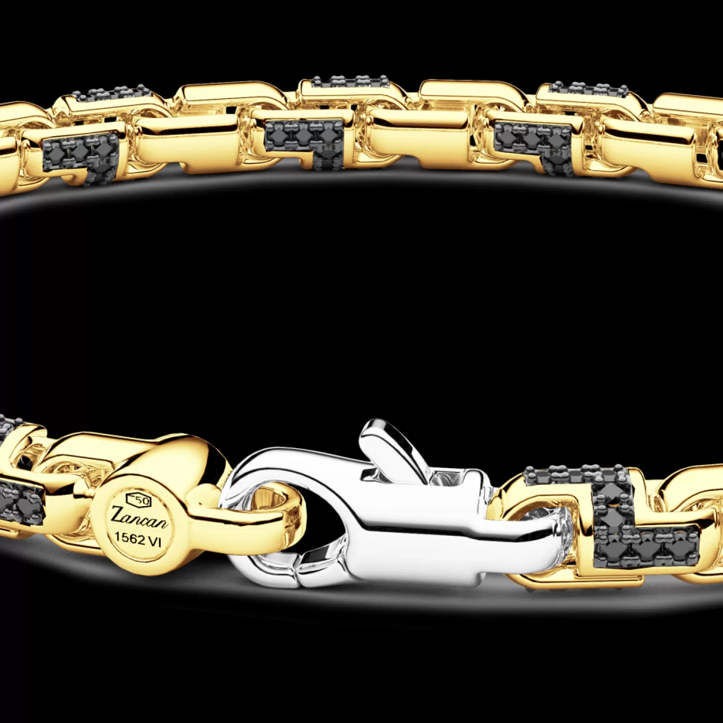 Zancan Gioielli Bracciale Zancan In Oro Giallo 18Kt E Diamanti Neri.> Bracciali