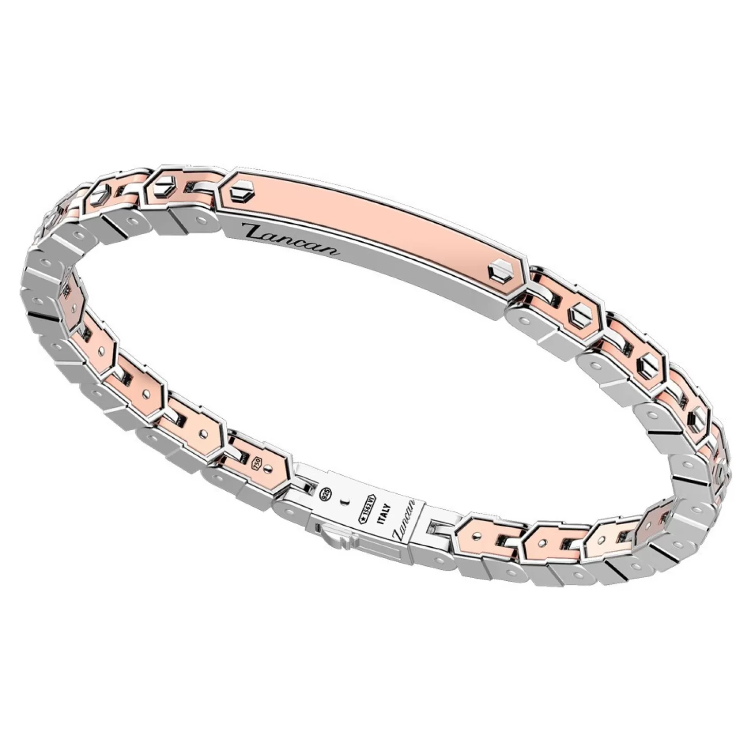 Zancan Gioielli Bracciale Zancan In Oro Rosa 18K Ed Argento Con Targa.> Bracciali