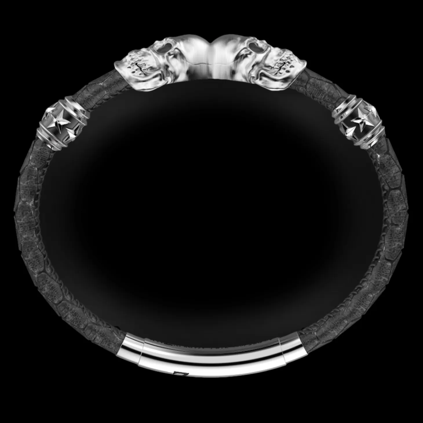 Zancan Gioielli Bracciale Zancan In Pelle Con Teschi.> Bracciali