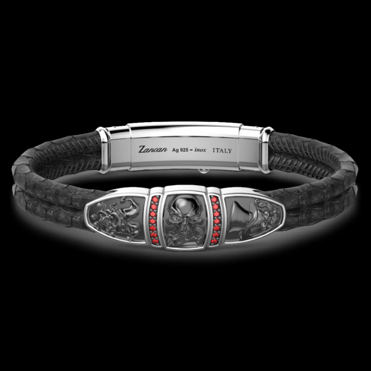 Zancan Gioielli Bracciale Zancan In Pelle Di Con Teschio.> Bracciali