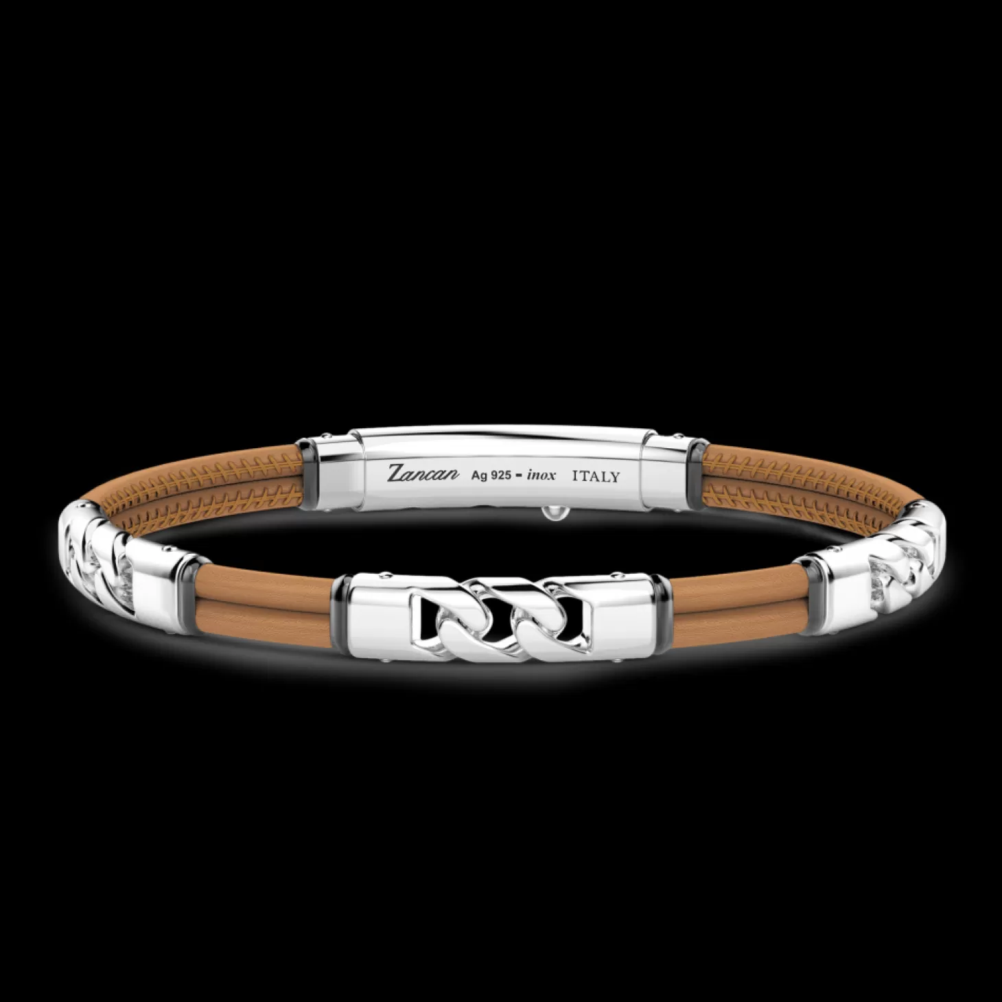 Zancan Gioielli Bracciale Zancan In Pelle Naturale Con Elemnti In Argento.> Bracciali