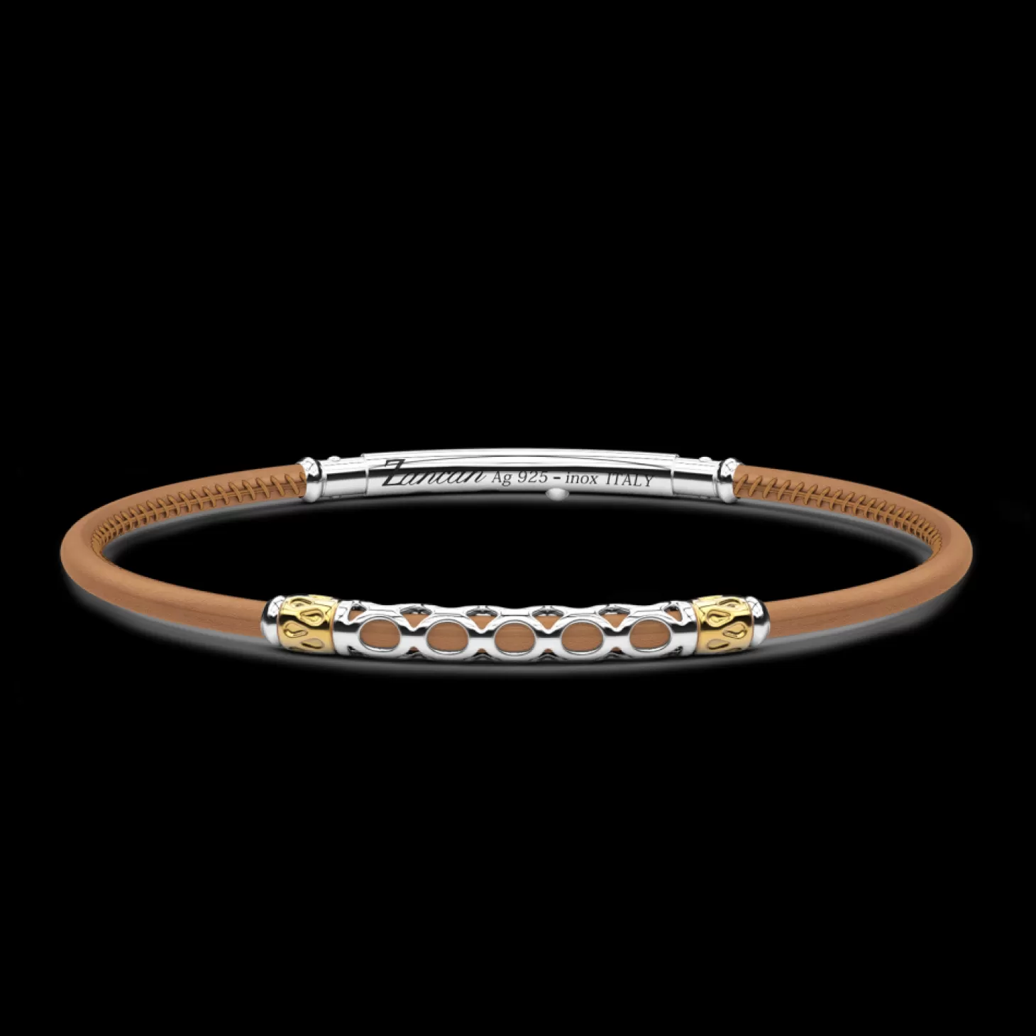 Zancan Gioielli Bracciale Zancan In Pelle Naturale Con Targa In Argento.> Bracciali
