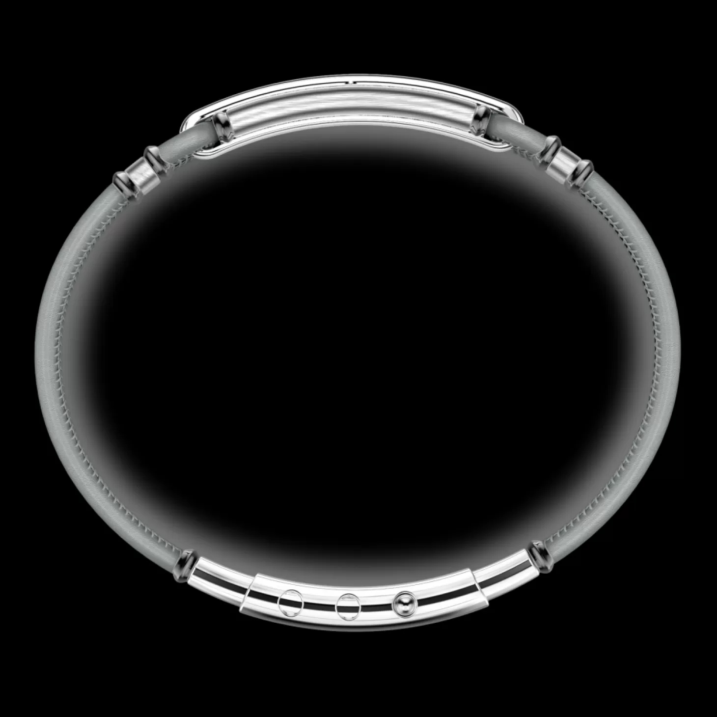 Zancan Gioielli Bracciale Zancan In Pelle Naturale Con Targa In Argento E Pietre Nere.> Bracciali