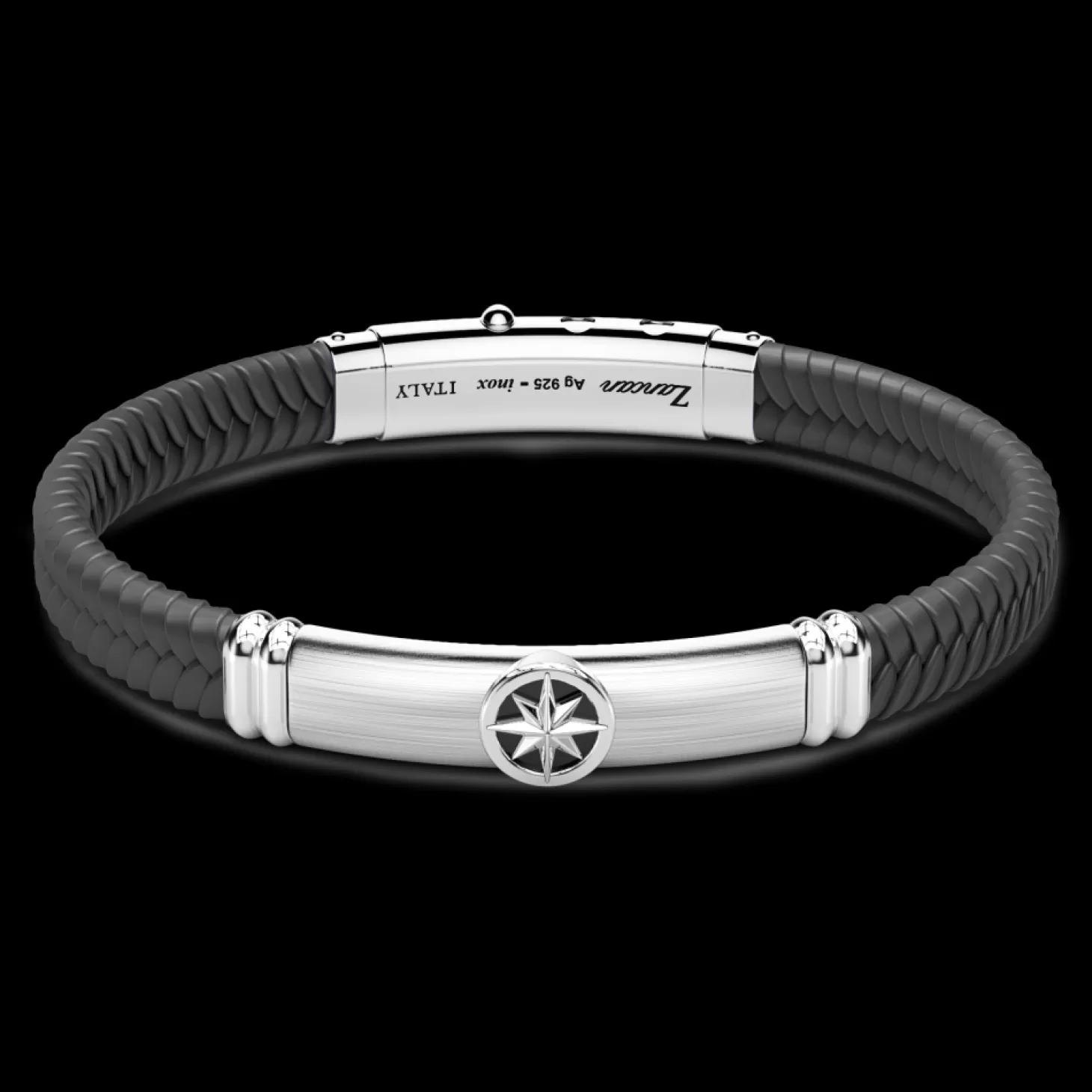 Zancan Gioielli Bracciale Zancan In Silicone Con Targa In Argento.> Bracciali