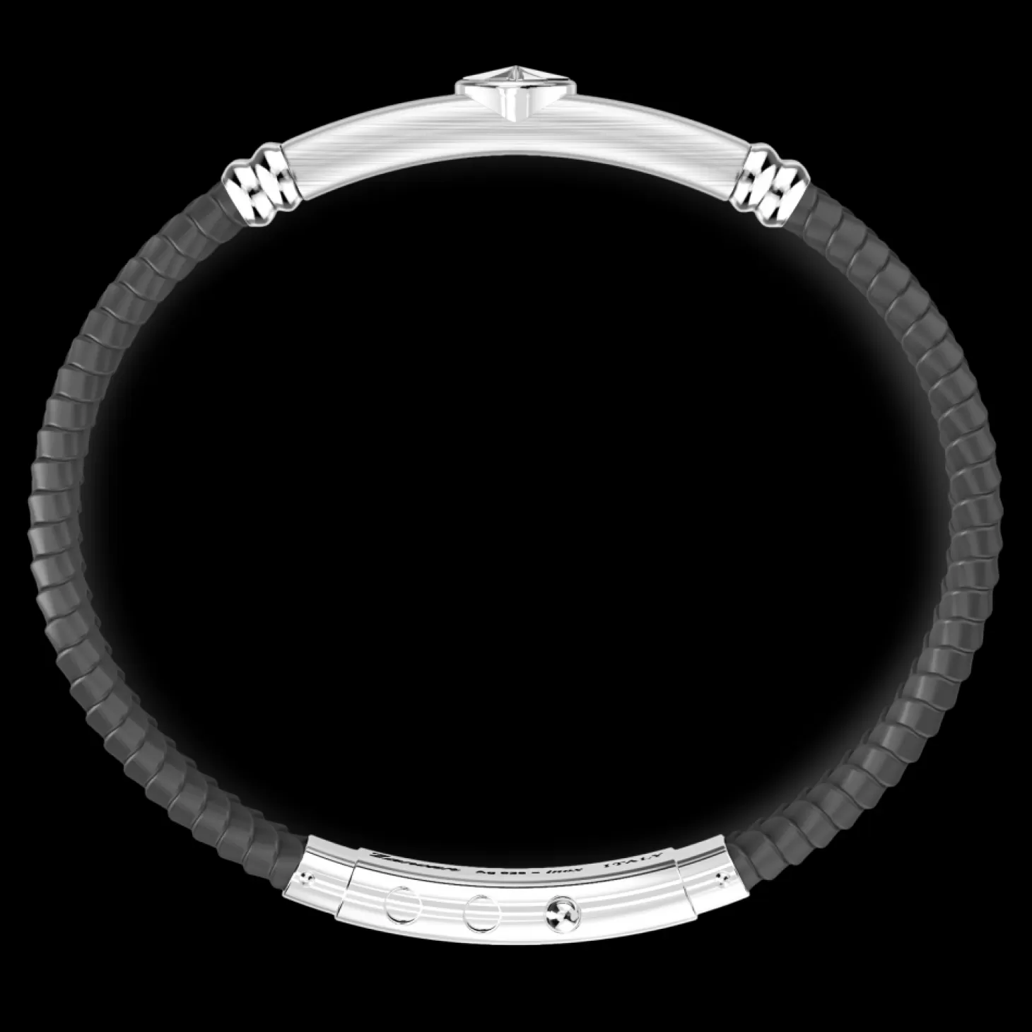Zancan Gioielli Bracciale Zancan In Silicone Con Targa In Argento.> Bracciali