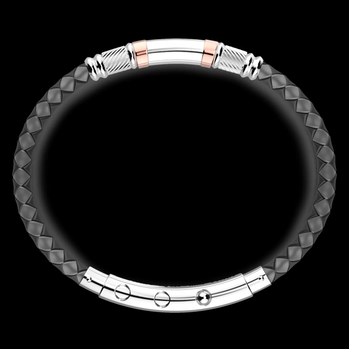 Zancan Gioielli Bracciale Zancan In Silicone Con Targa In Argento E Dettagli In Oro Rosa.> Bracciali