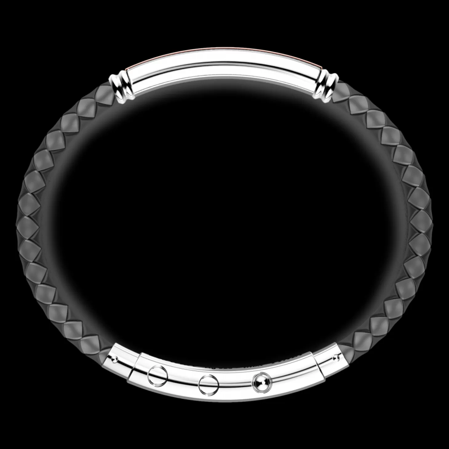 Zancan Gioielli Bracciale Zancan In Silicone Con Targa In Argento E Dettagli In Oro Rosa.> Bracciali