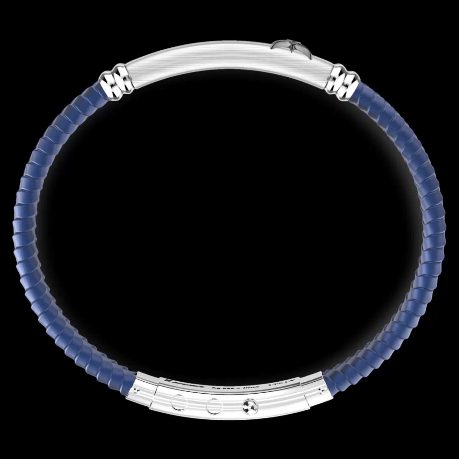 Zancan Gioielli Bracciale Zancan In Silicone Nero Con Targa In Argento.> Bracciali