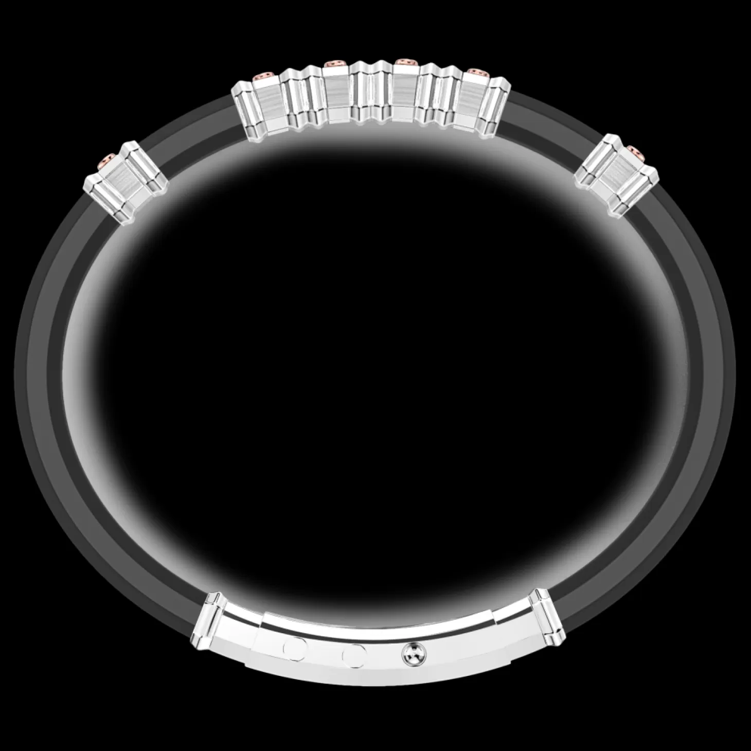 Zancan Gioielli Bracciale Zancan In Silicone Nero Con Targa In Argento E Dettagli In Oro Rosa.> Bracciali