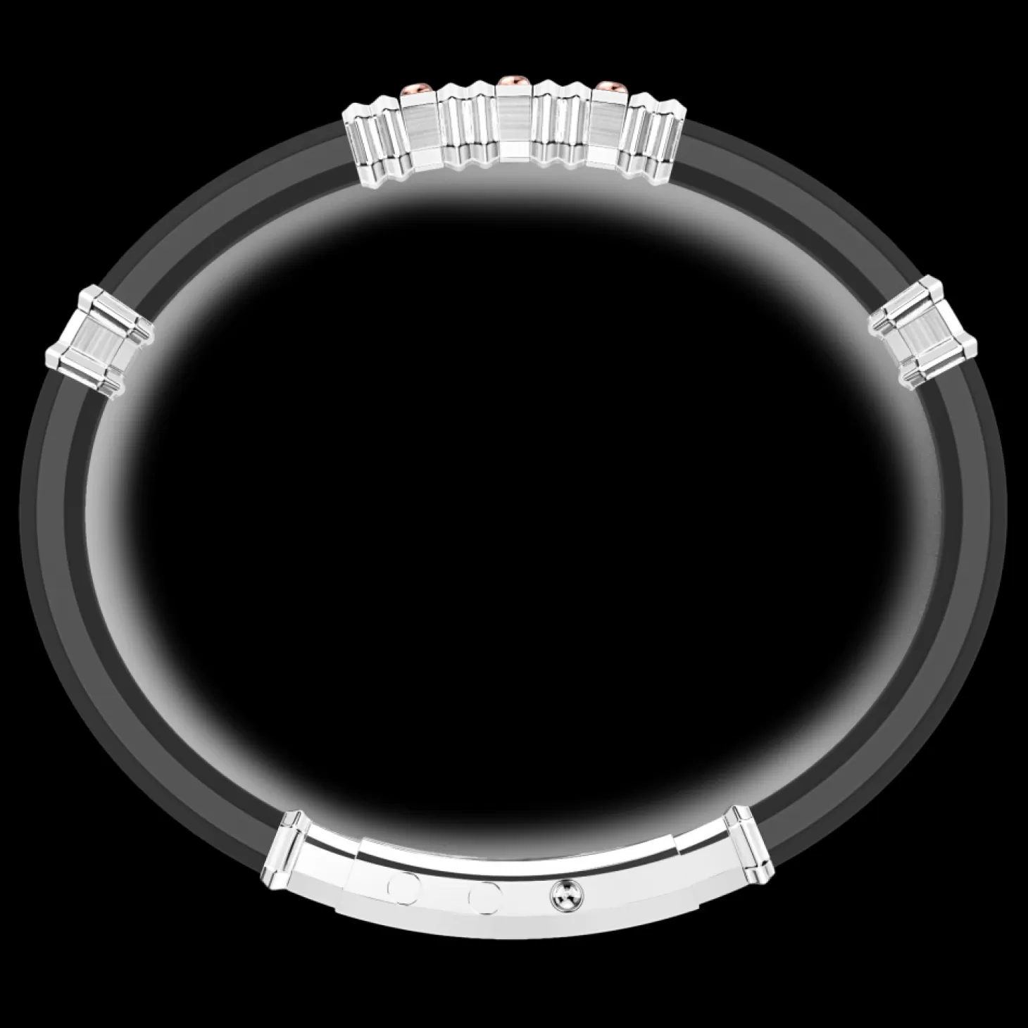 Zancan Gioielli Bracciale Zancan In Silicone Nero Con Targa In Argento E Dettagli In Oro Rosa.> Bracciali